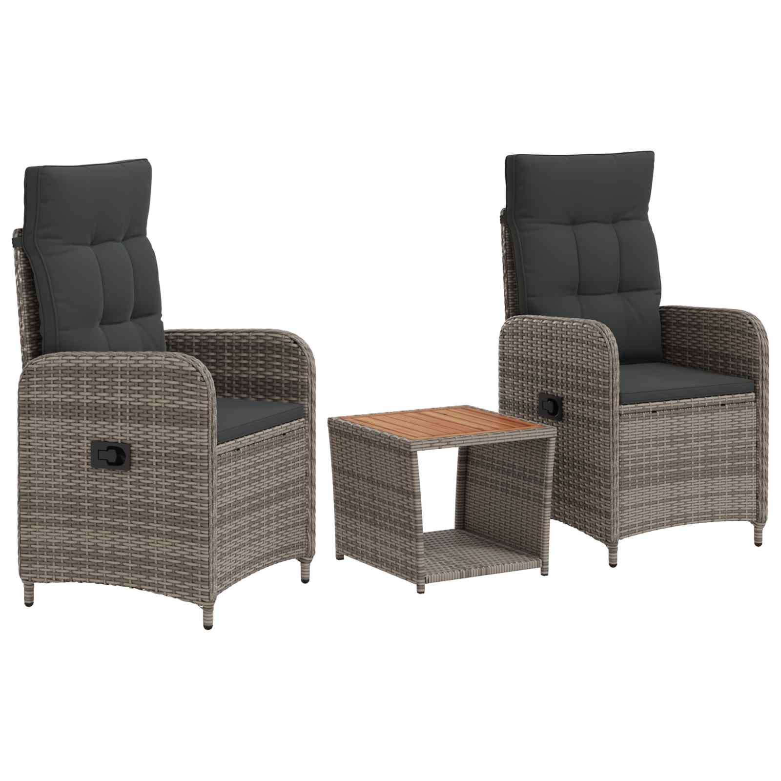 Garden Lounge Set 3 pcs Light Grey and Dark Grey