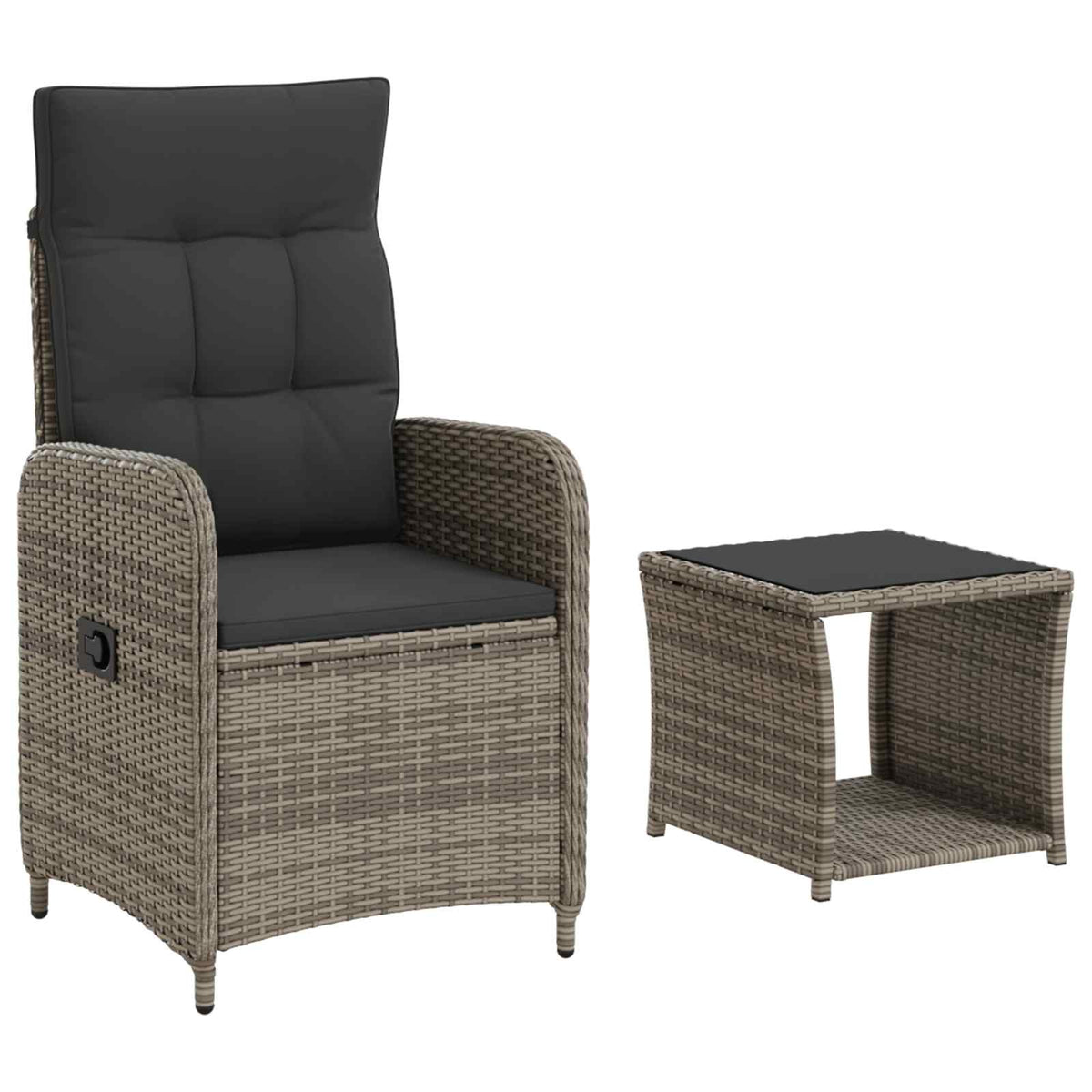 Garden Lounge Set 2 pcs Grey and Dark Grey