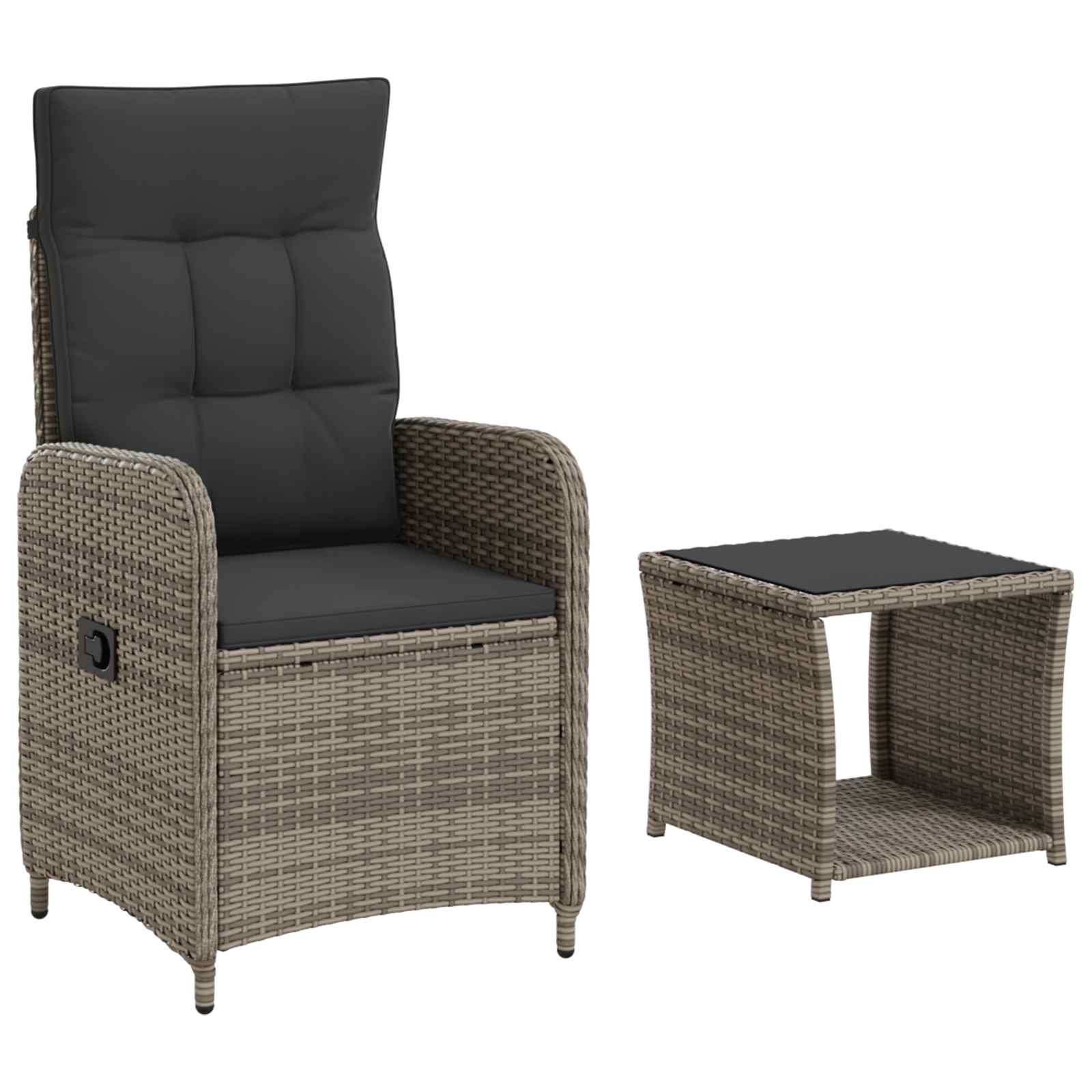 Garden Lounge Set 2 pcs Grey and Dark Grey