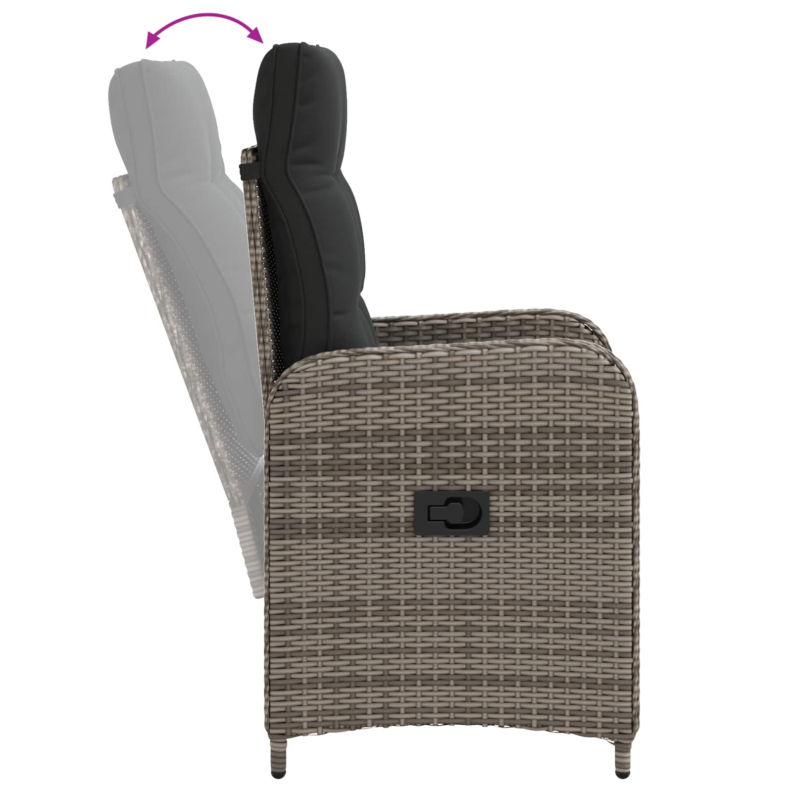 Garden Lounge Set 2 pcs Grey and Dark Grey