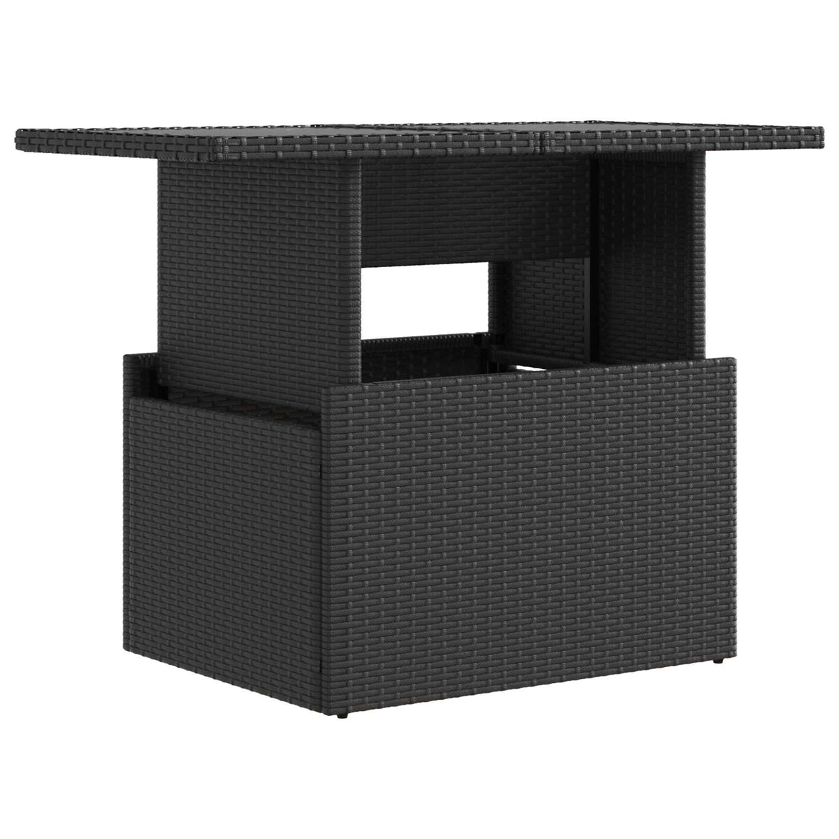 Outdoor Dining Set 5 pcs Black Poly Rattan