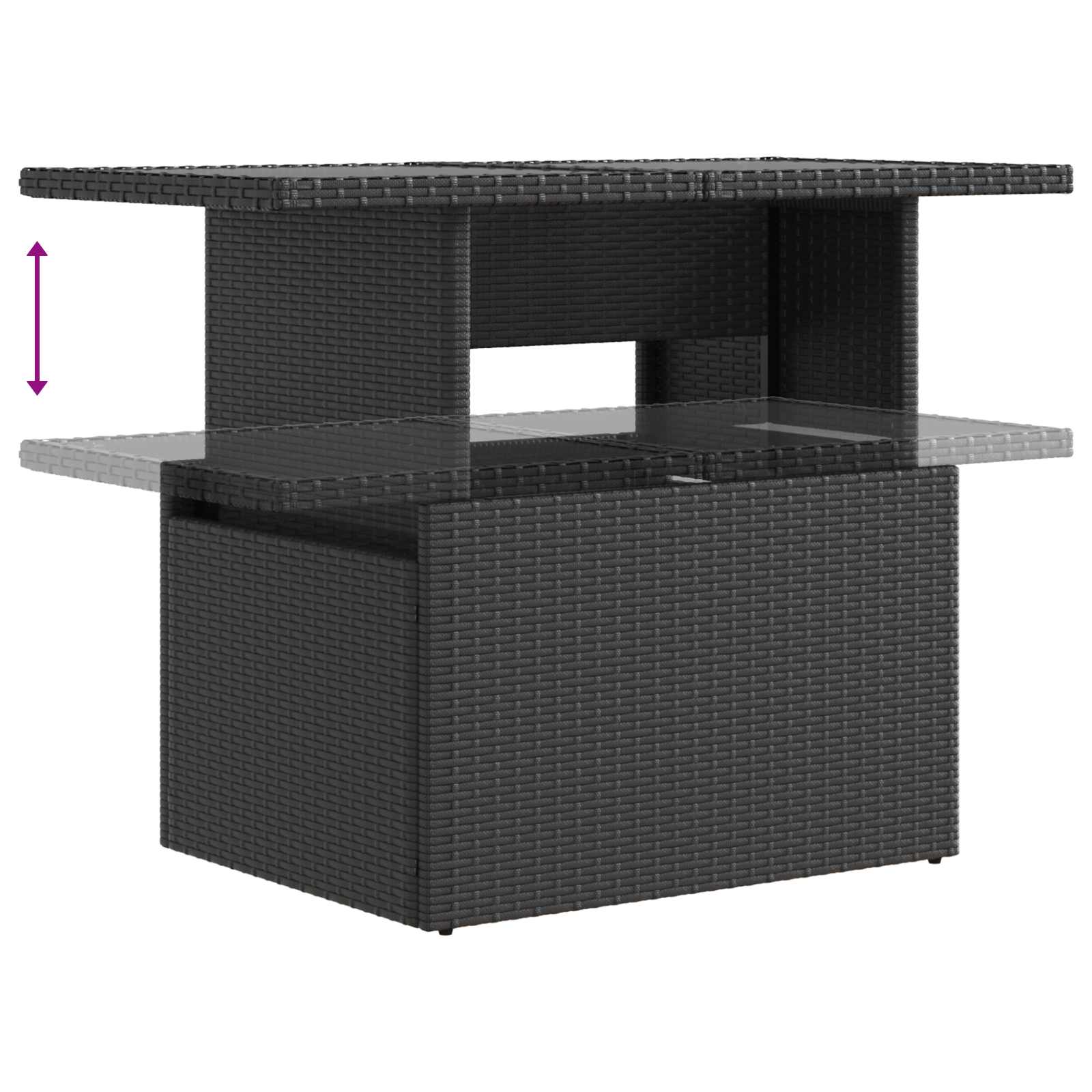 Outdoor Dining Set 5 pcs Black Poly Rattan