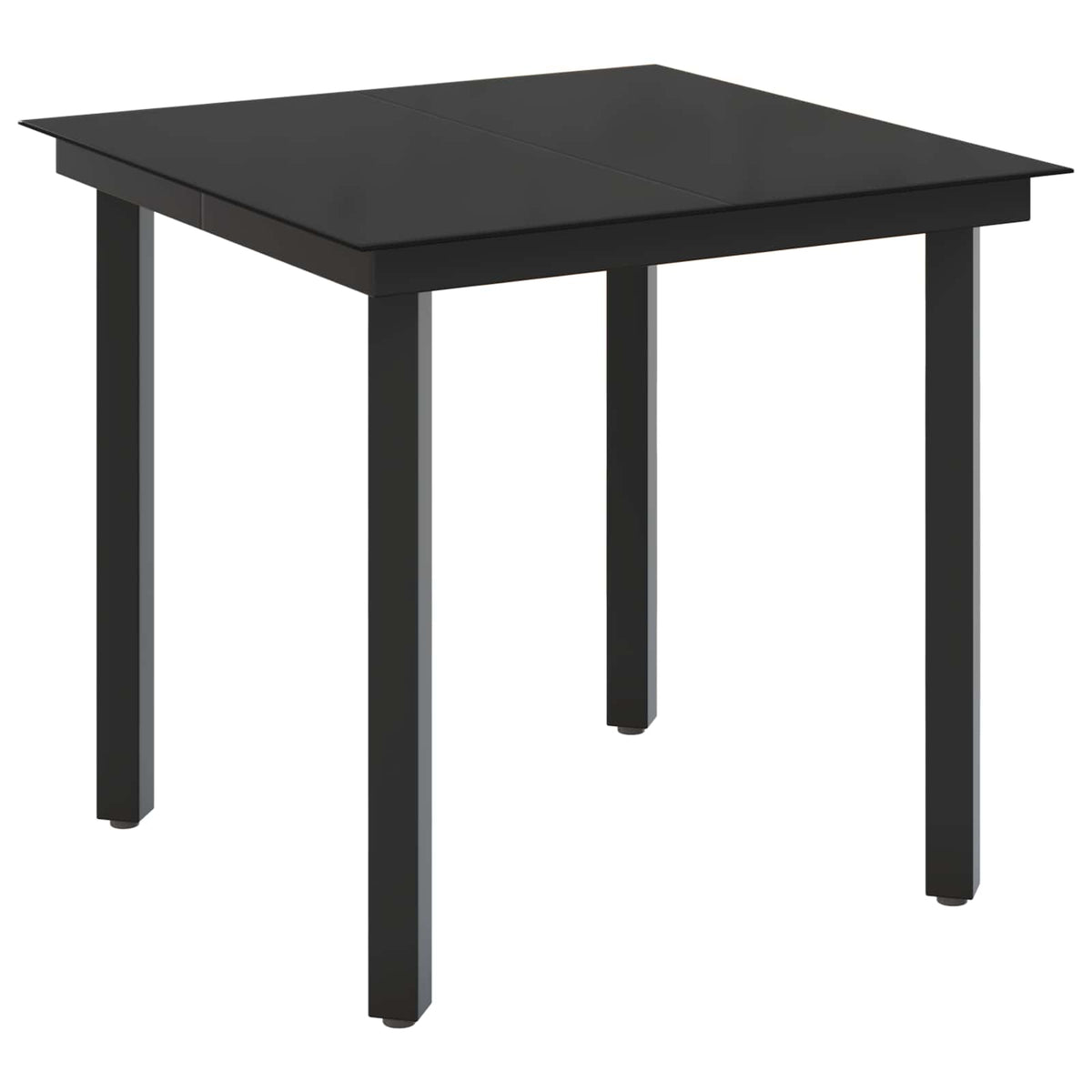 Sofa Table Set 3 pcs Black PE Rattan and Powder-Coated Steel