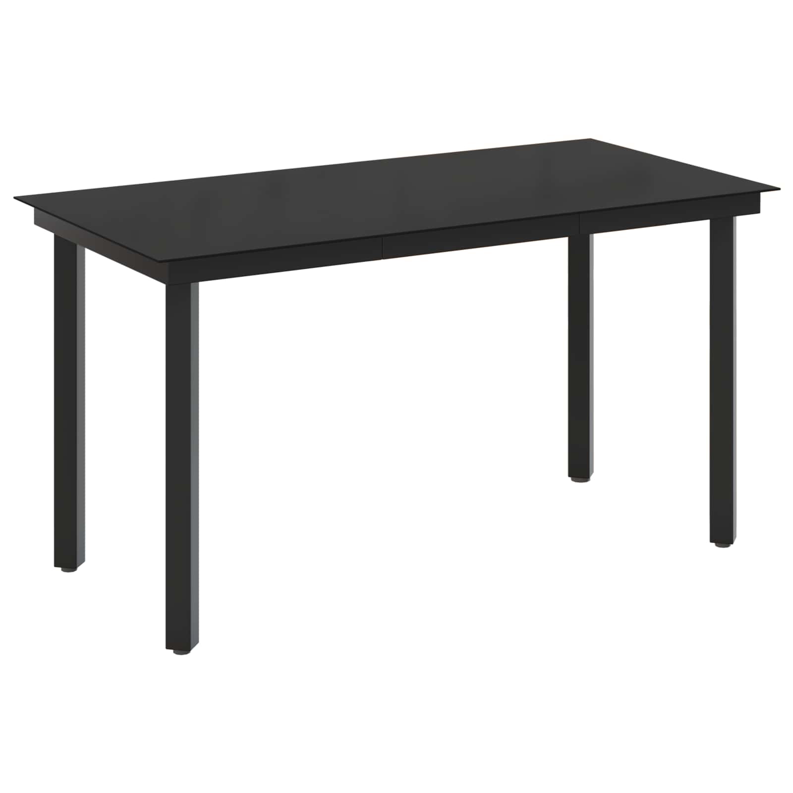 Sofa Table Set 5 pcs Black PE Rattan and Powder-Coated Steel