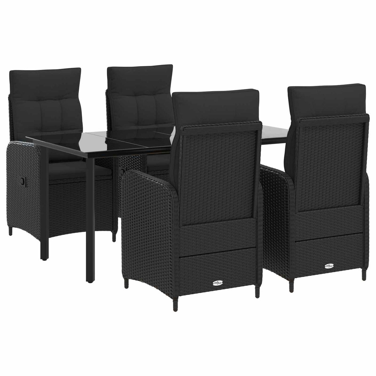Sofa Table Set 5 pcs PE Rattan and Powder-Coated Steel