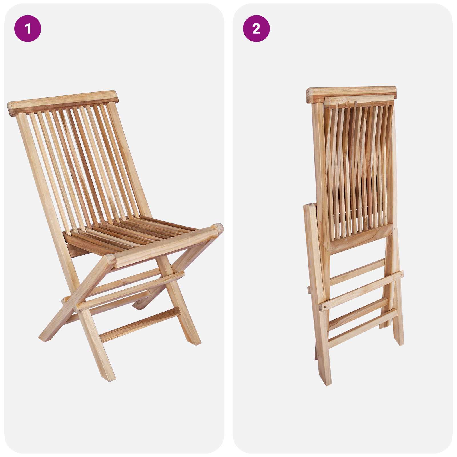 Garden Furniture Set 5 pcs Natural Solid Teak Wood