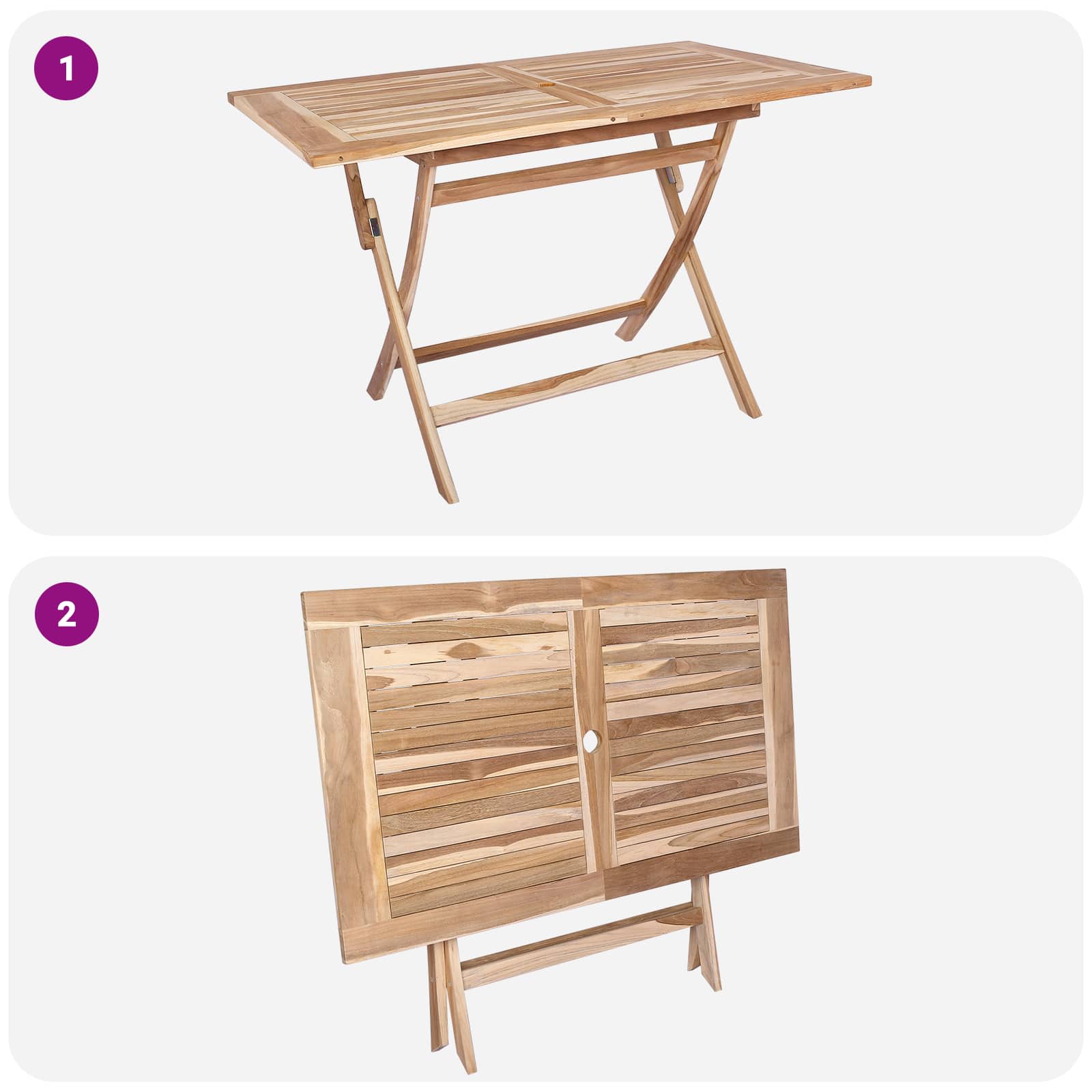 Garden Furniture Set 7 pcs Natural Solid Teak Wood