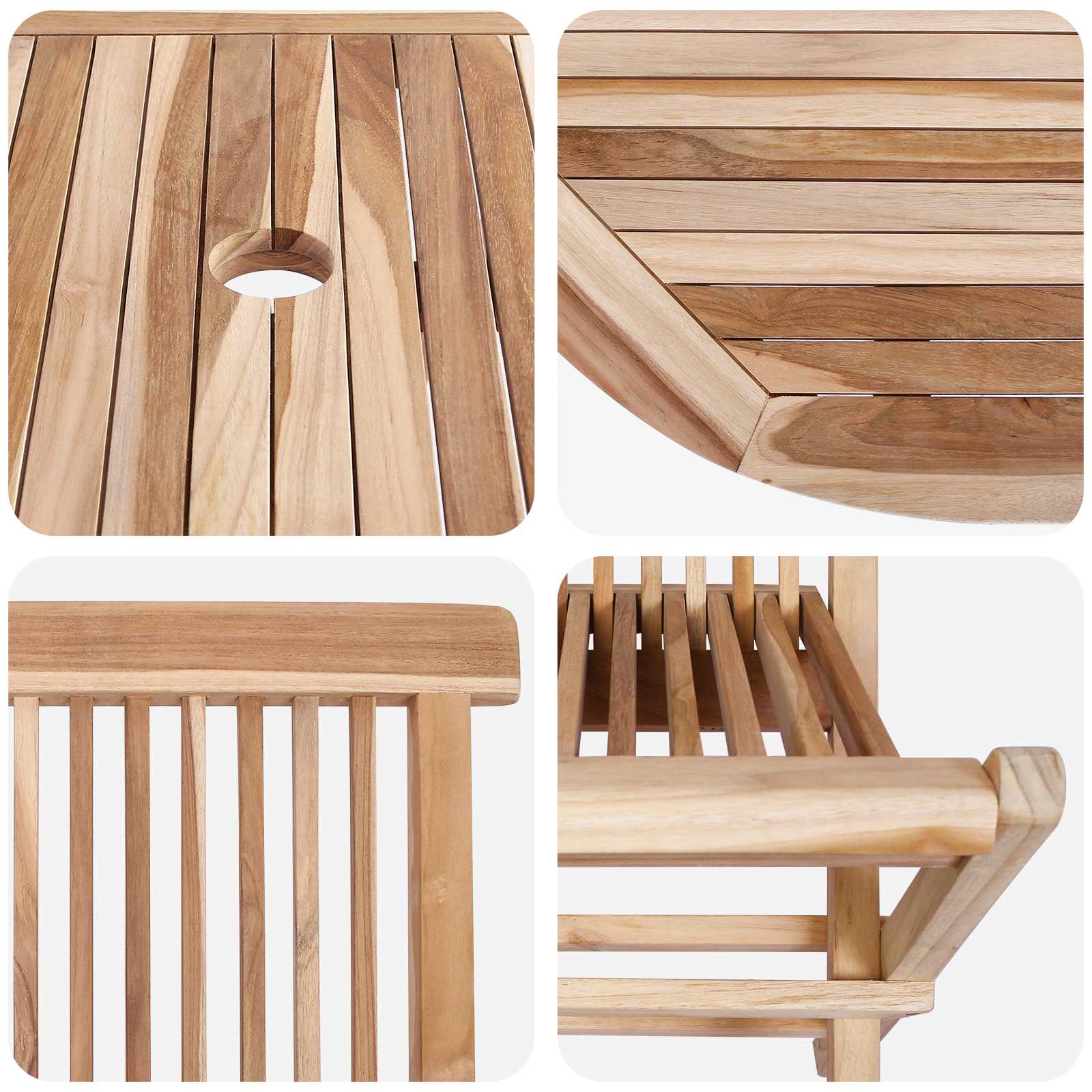 Garden Furniture Set 9 pcs Natural Solid Teak Wood
