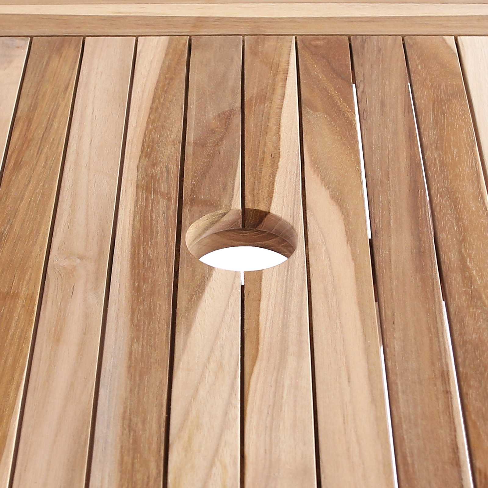 Folding Garden Table Natural 160 x 80 x 76 cm Solid Teak Wood