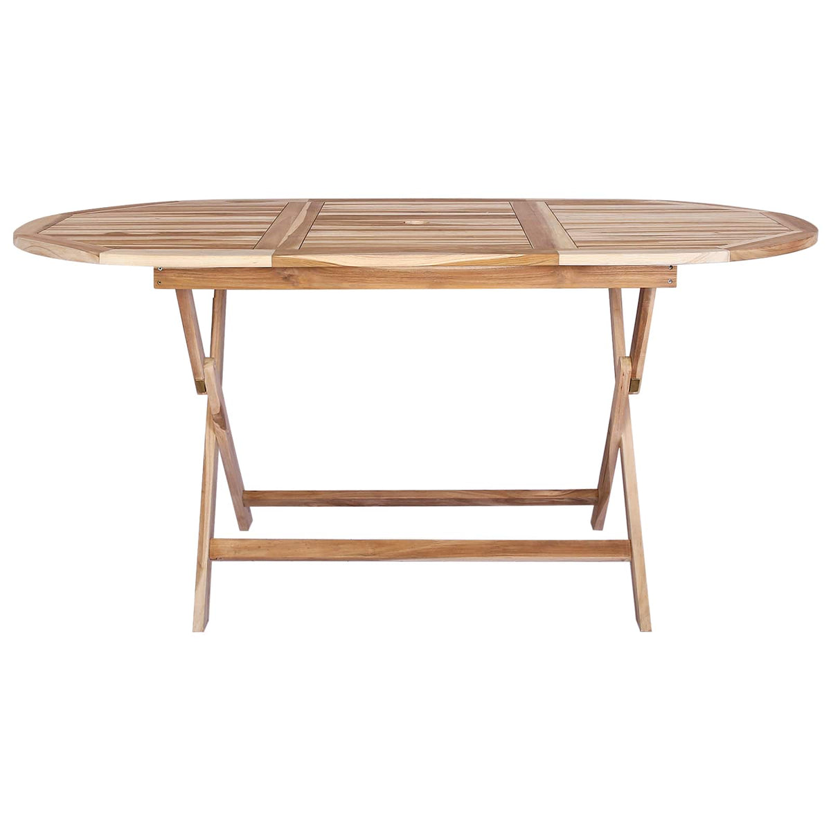 Folding Garden Table Natural 160 x 80 x 76 cm Solid Teak Wood