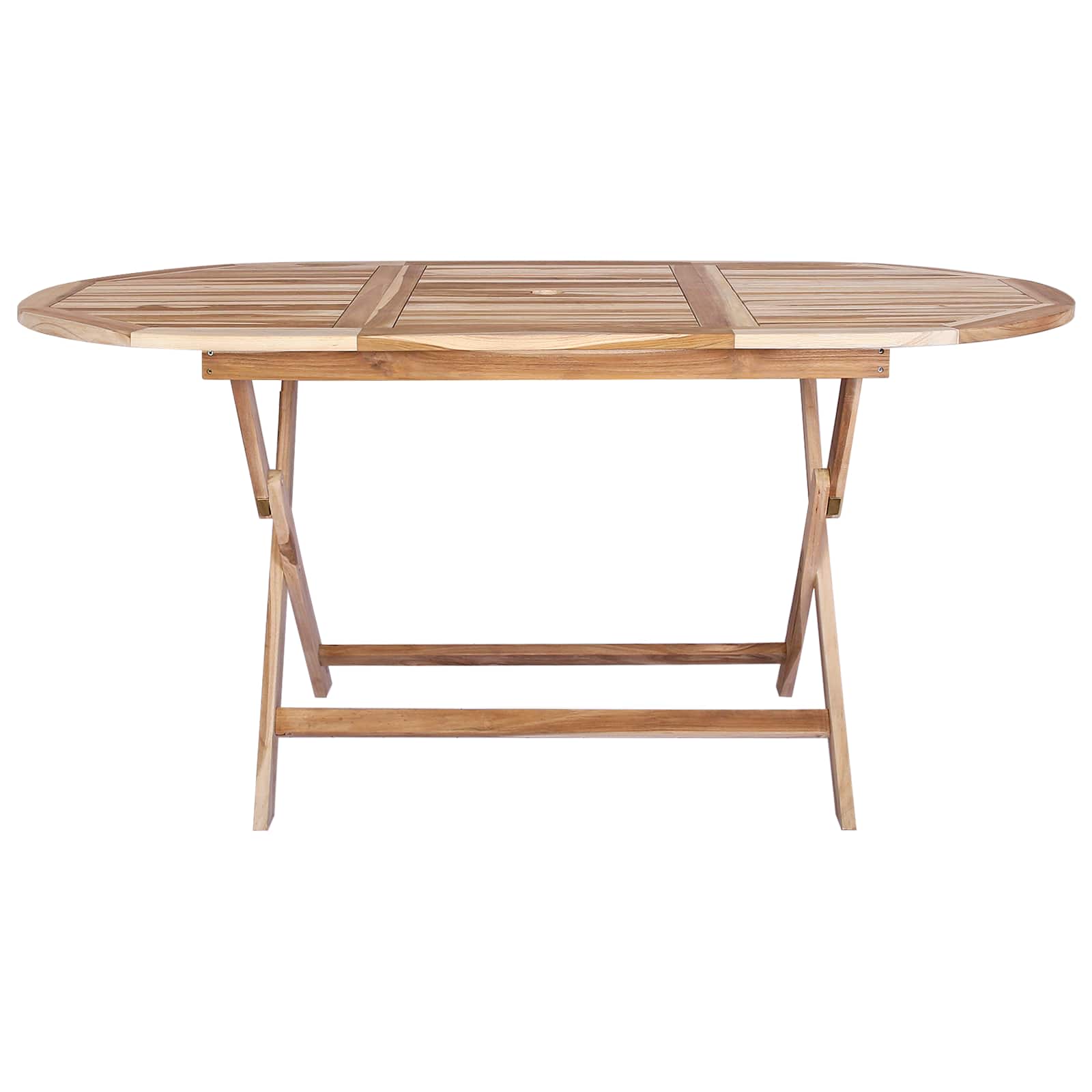 Folding Garden Table Natural 160 x 80 x 76 cm Solid Teak Wood