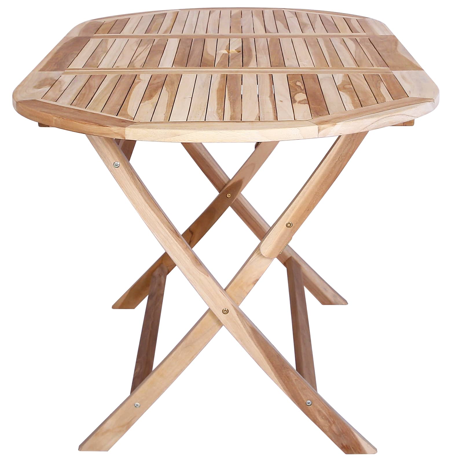 Folding Garden Table Natural 160 x 80 x 76 cm Solid Teak Wood
