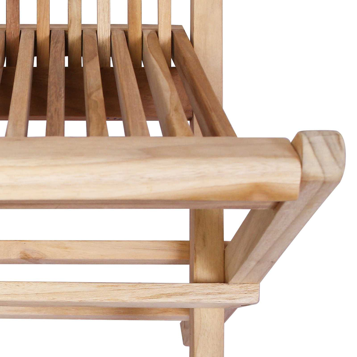 Folding Garden Chair 2 pcs Natural Solid Teak Wood