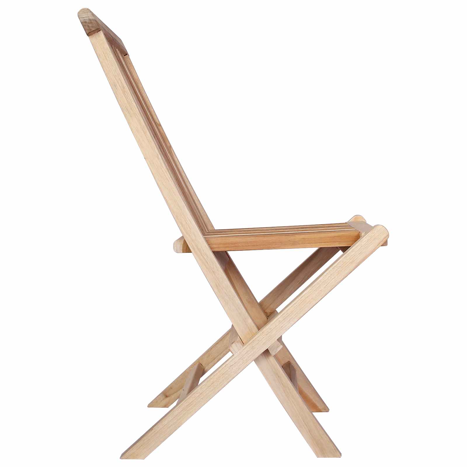 Folding Garden Chair 2 pcs Natural Solid Teak Wood