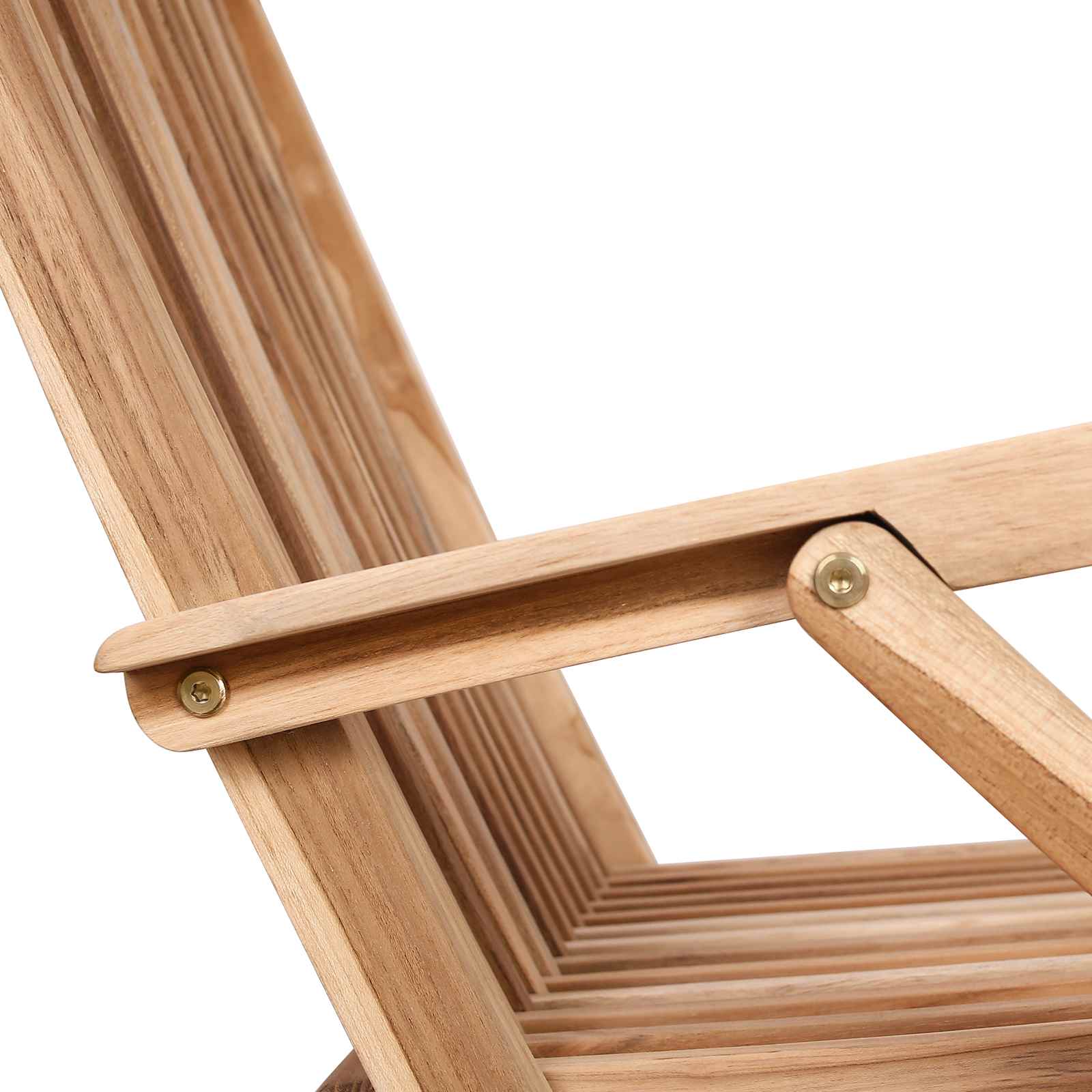 Folding Garden Chair 3 pcs Natural Solid Teak Wood