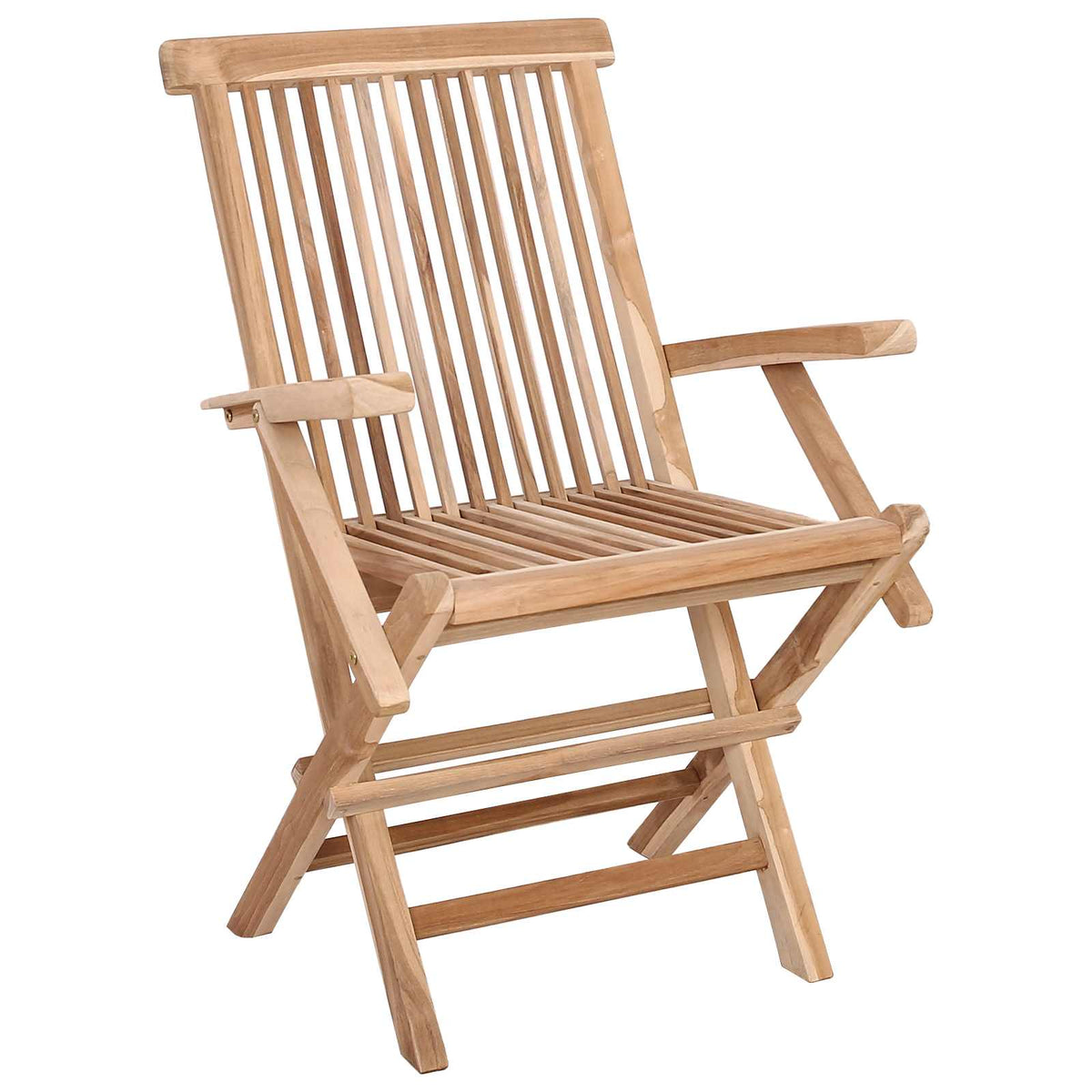 Folding Garden Chair 3 pcs Natural Solid Teak Wood