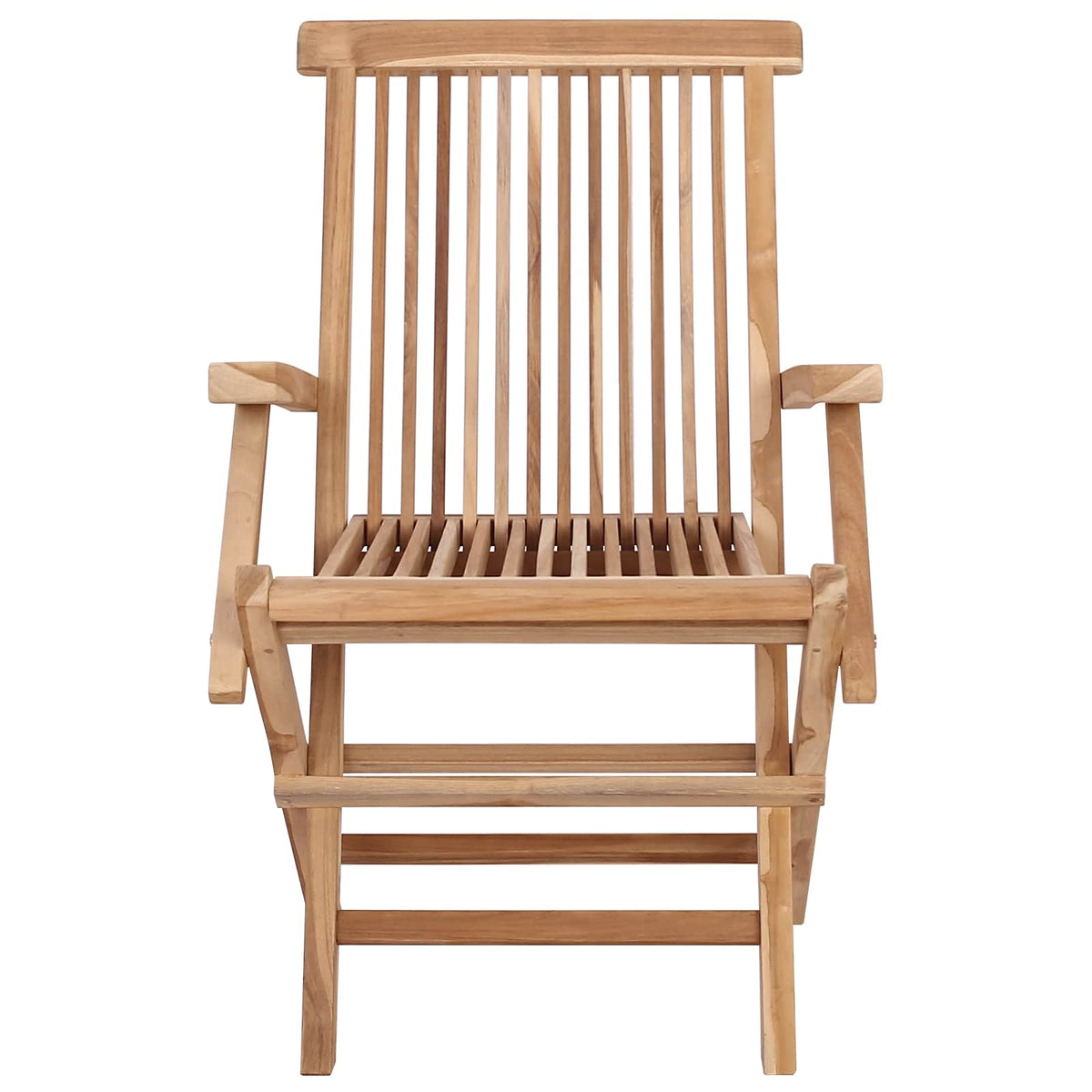 Folding Garden Chair 3 pcs Natural Solid Teak Wood
