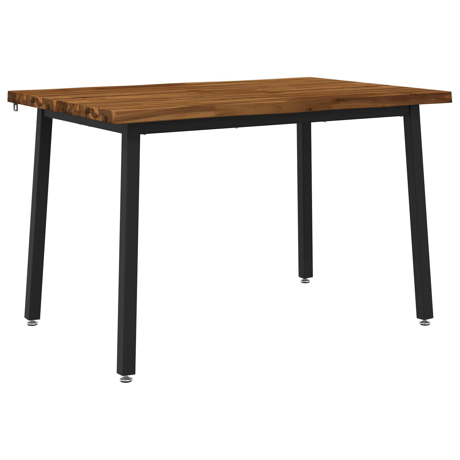 90 x 55 x 75 cm Solid Acacia Wood Natural and Black Rectangular