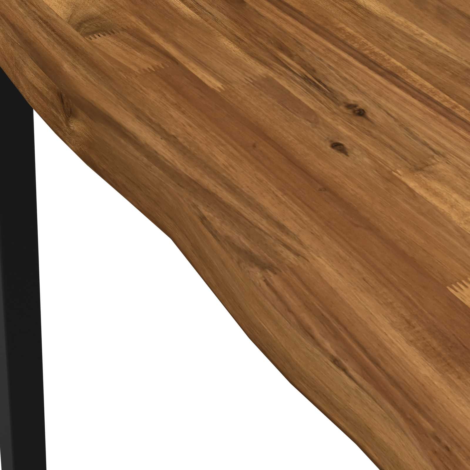 80 x 80 x 75 cm Solid Acacia Wood Natural and Black Square