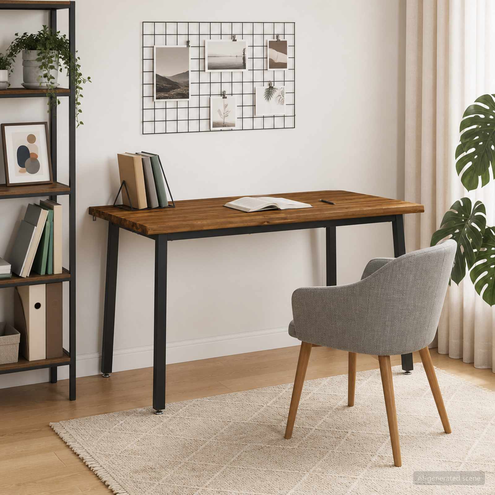 140 x 80 x 75 cm Solid Acacia Wood Natural and Black