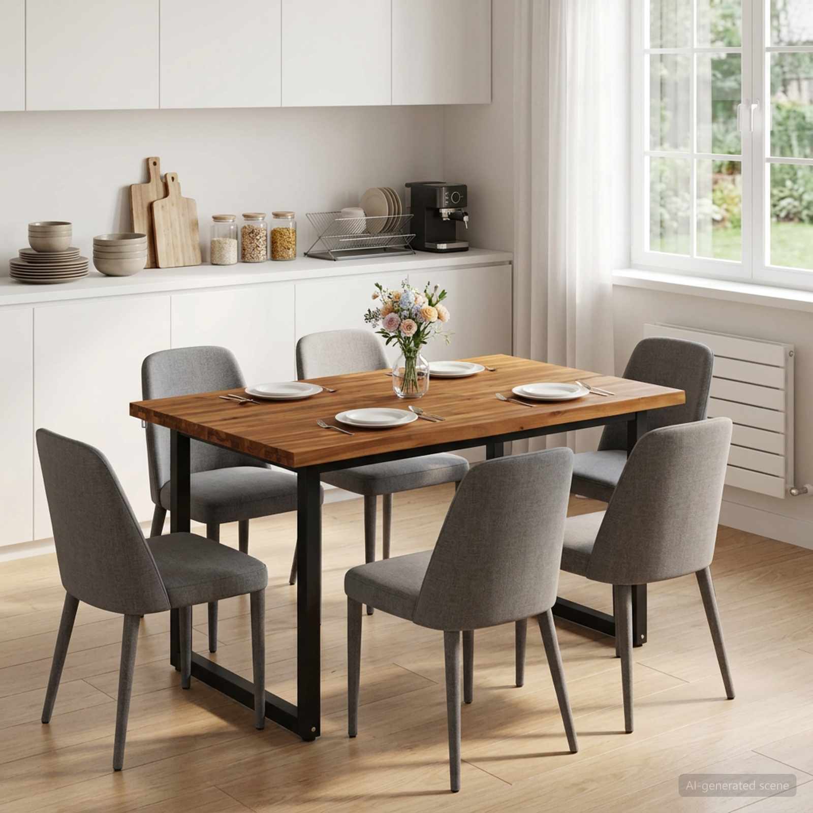 live edge dining table 110 x 55 x 75 cm Solid Acacia Wood