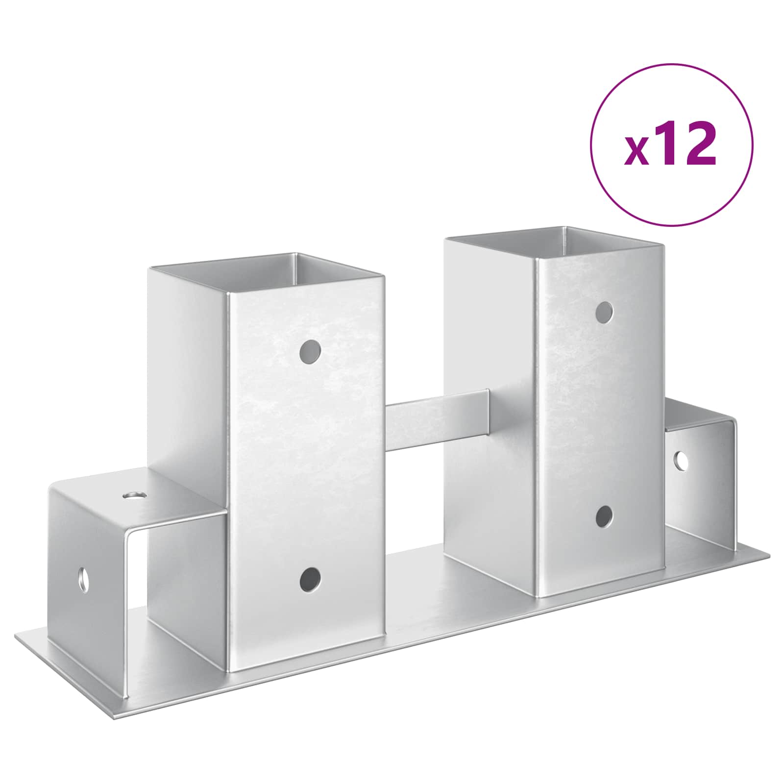 Firewood Stack Aid 12 pcs Silver 34 x 10 x 15 cm Steel