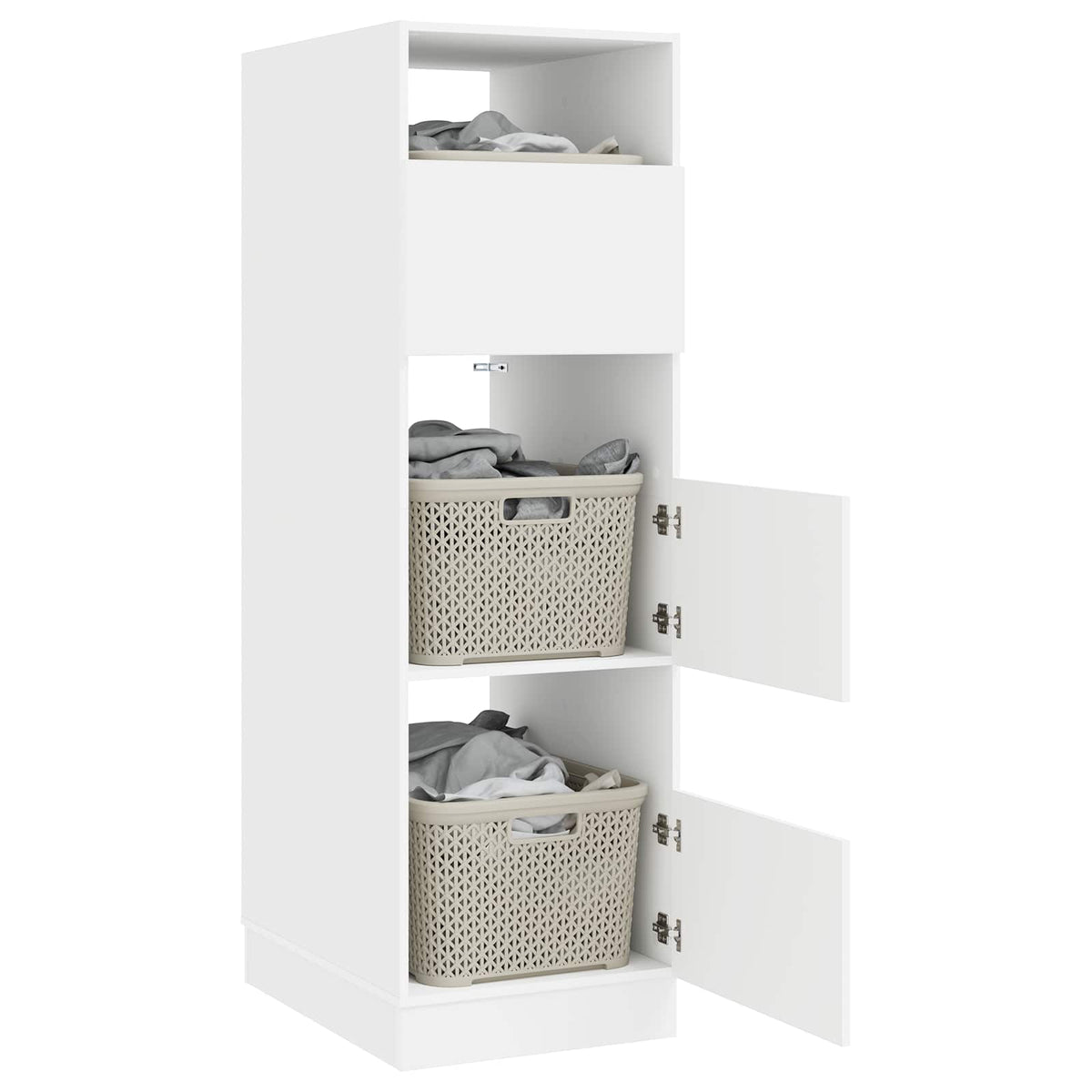 Laundry Cabinet White 50 x 68 x 162 cm Engineered wood