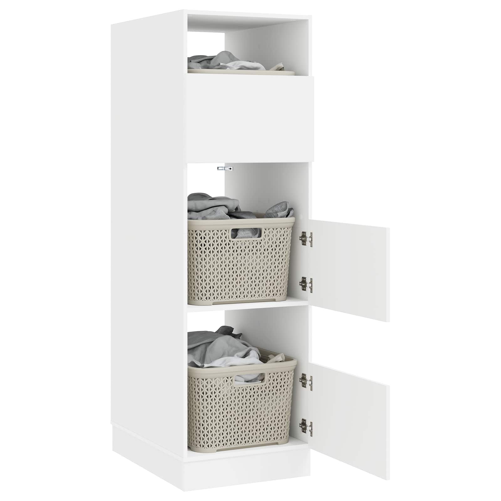 Laundry Cabinet White 50 x 68 x 162 cm Engineered wood