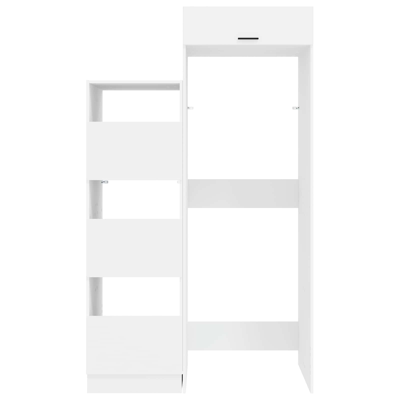 Laundry Cabinet Set with Storage 2 pcs White Engineered wood