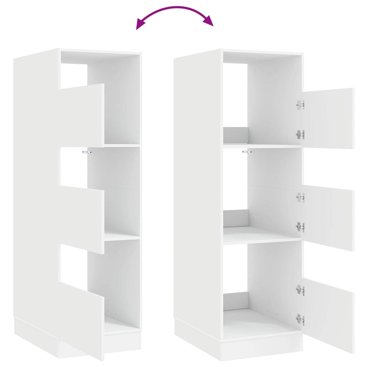 Laundry Cabinet Set with Storage 2 pcs White Engineered wood