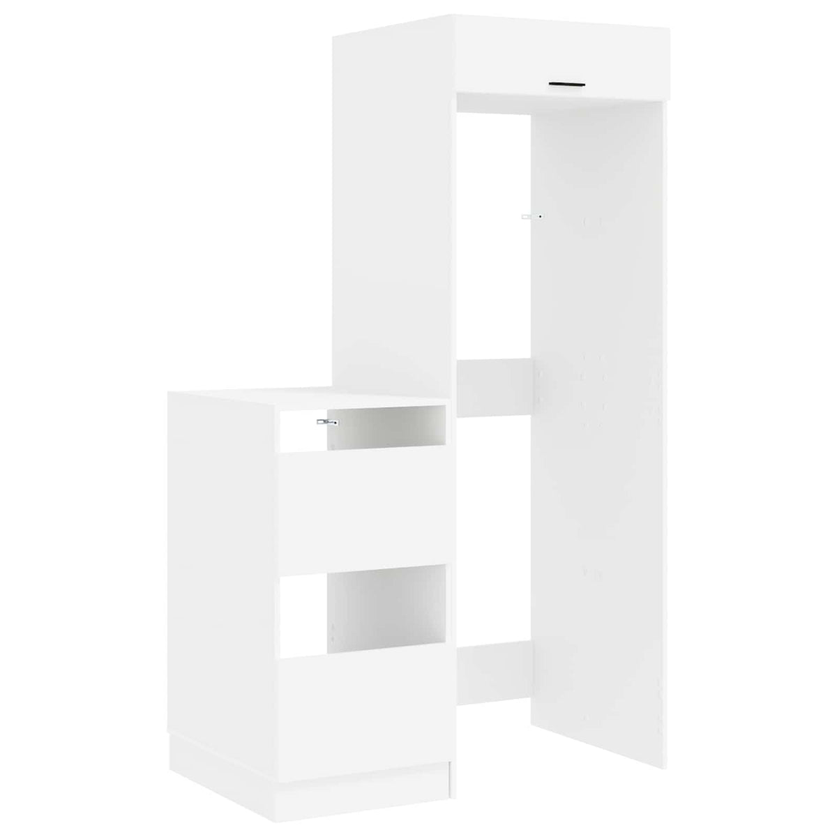 Laundry Cabinet Set with Storage 2 pcs White Engineered wood