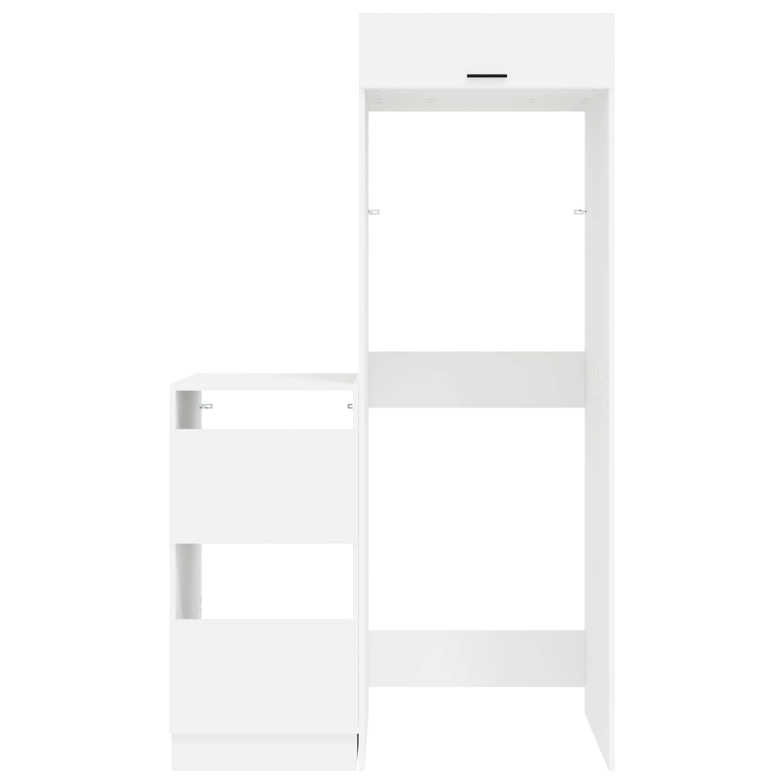 Laundry Cabinet Set with Storage 2 pcs White Engineered wood