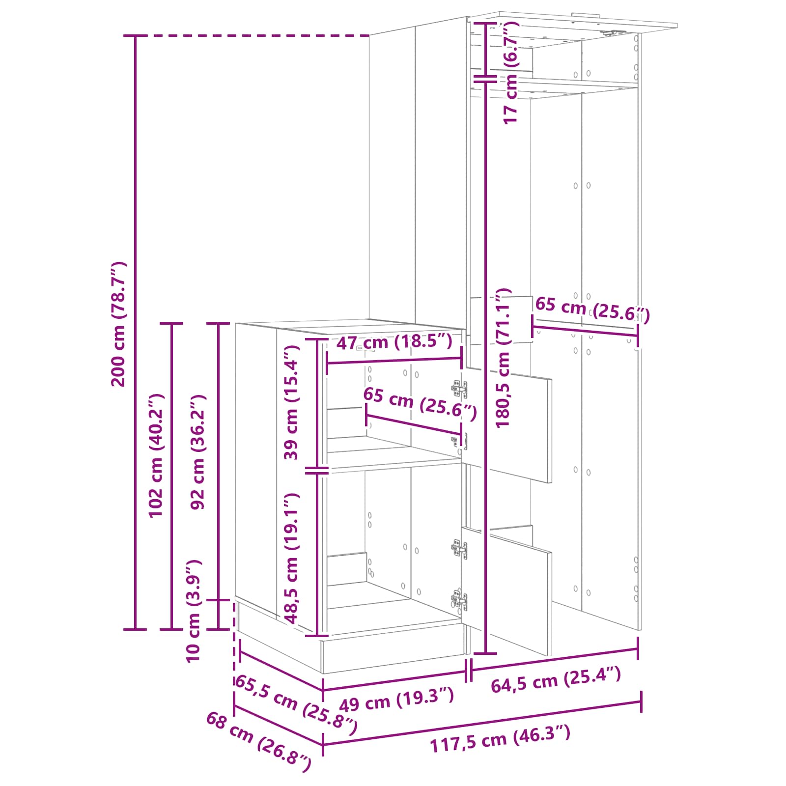Laundry Cabinet Set with Storage 2 pcs White Engineered wood