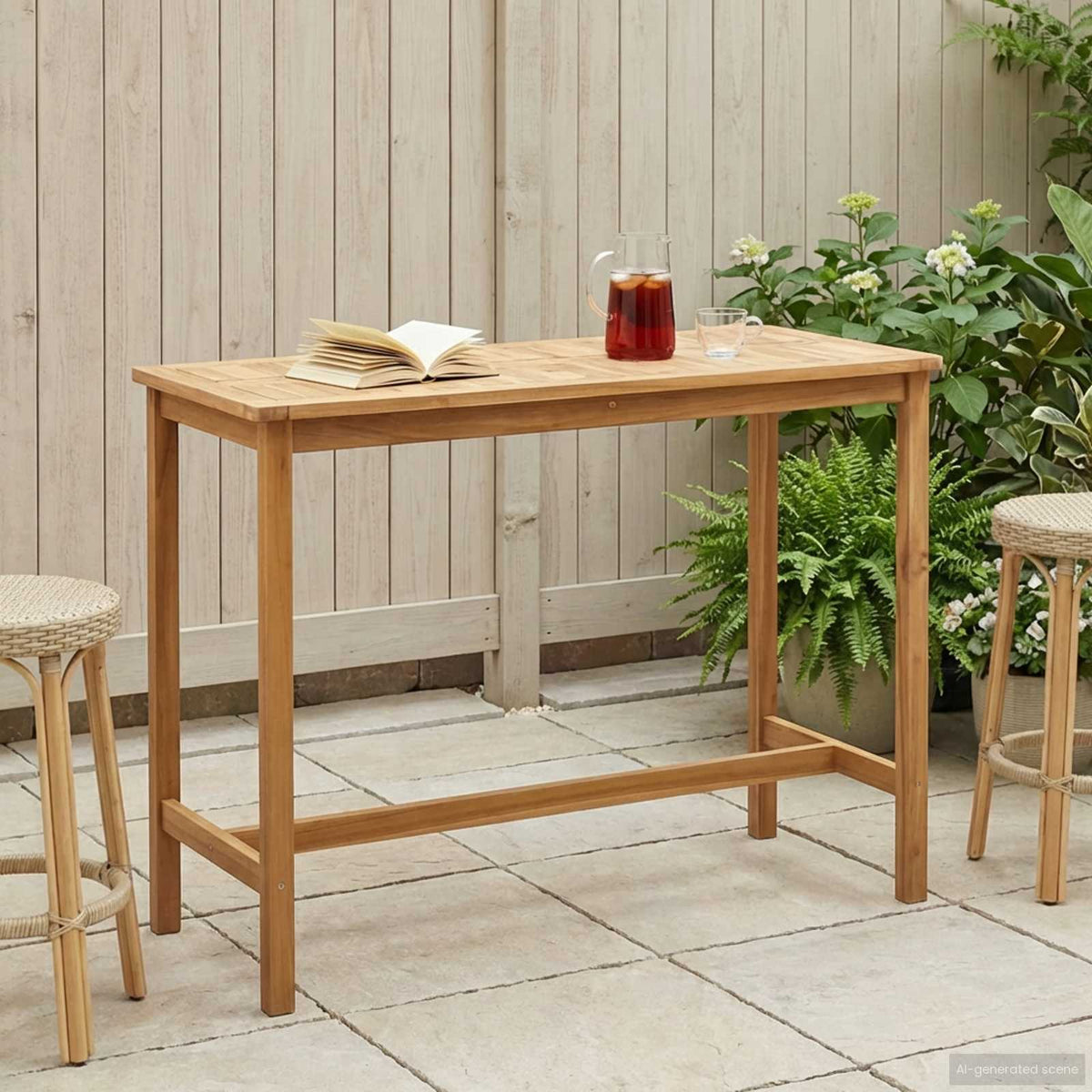 Bar Table Natural 150 x 75 x 105 cm Solid Teak Wood