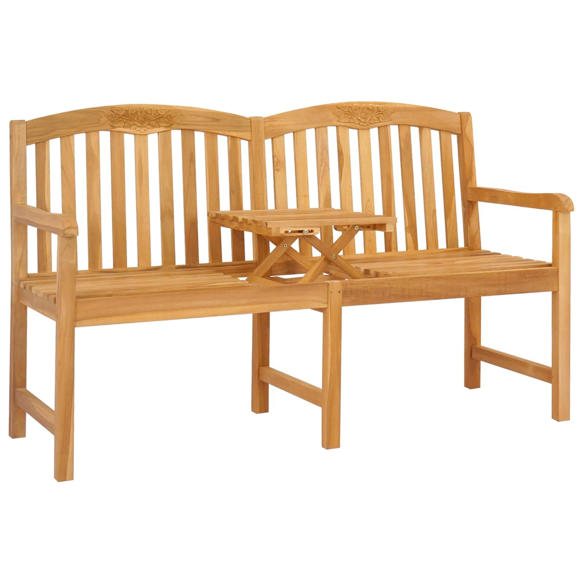 Handcarved Rose Bench Natural 150.5 x 60 x 95 cm