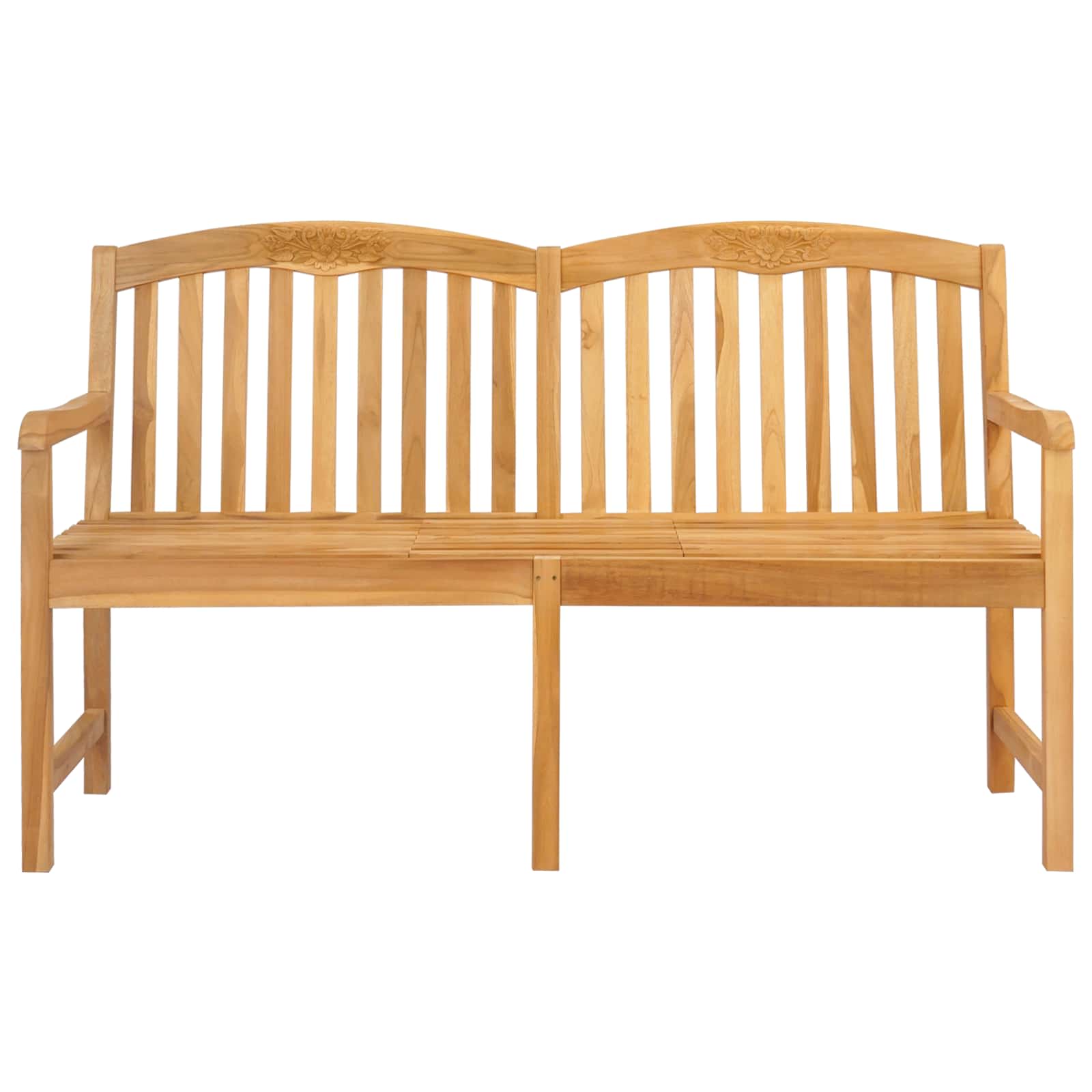 Handcarved Rose Bench Natural 150.5 x 60 x 95 cm