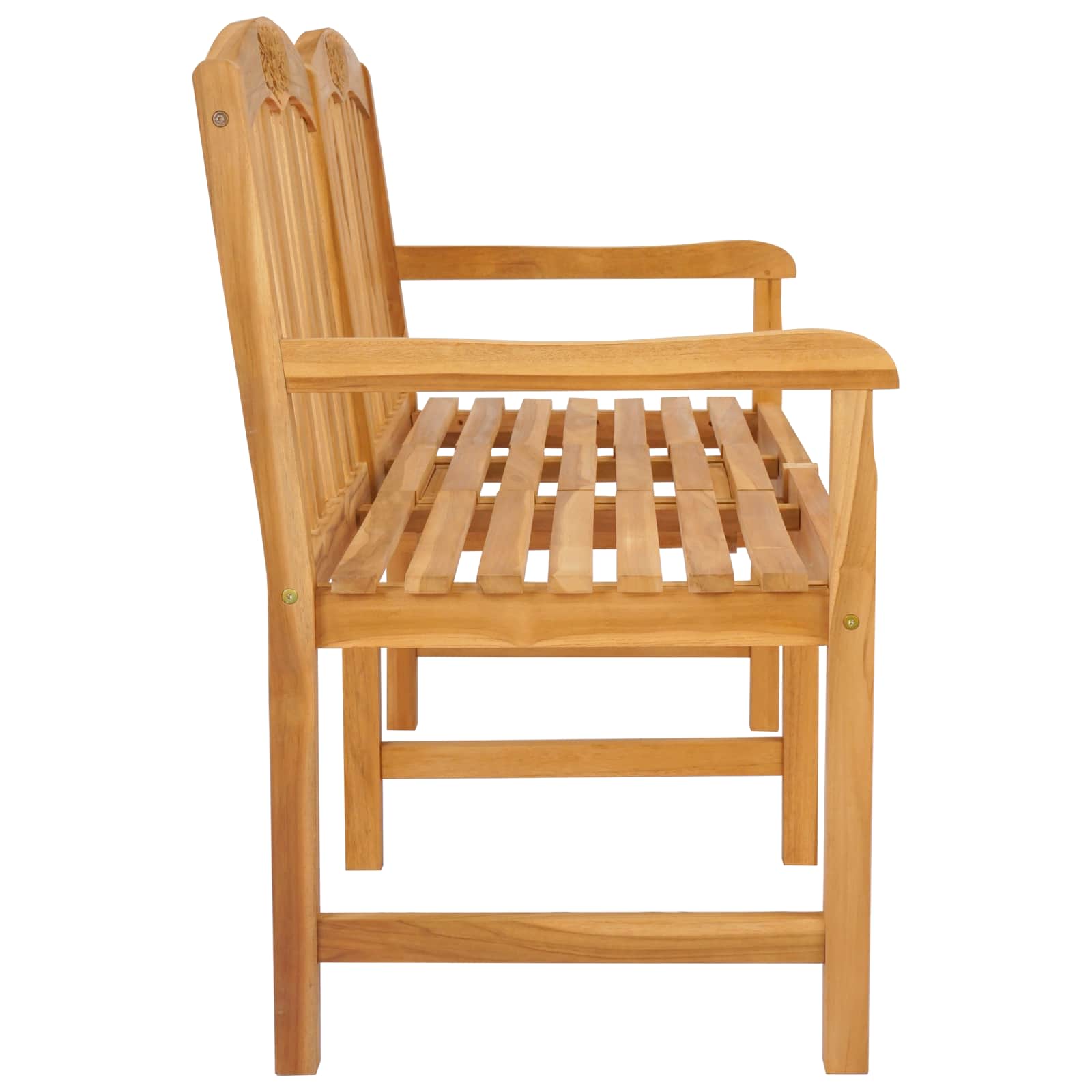Handcarved Rose Bench Natural 150.5 x 60 x 95 cm