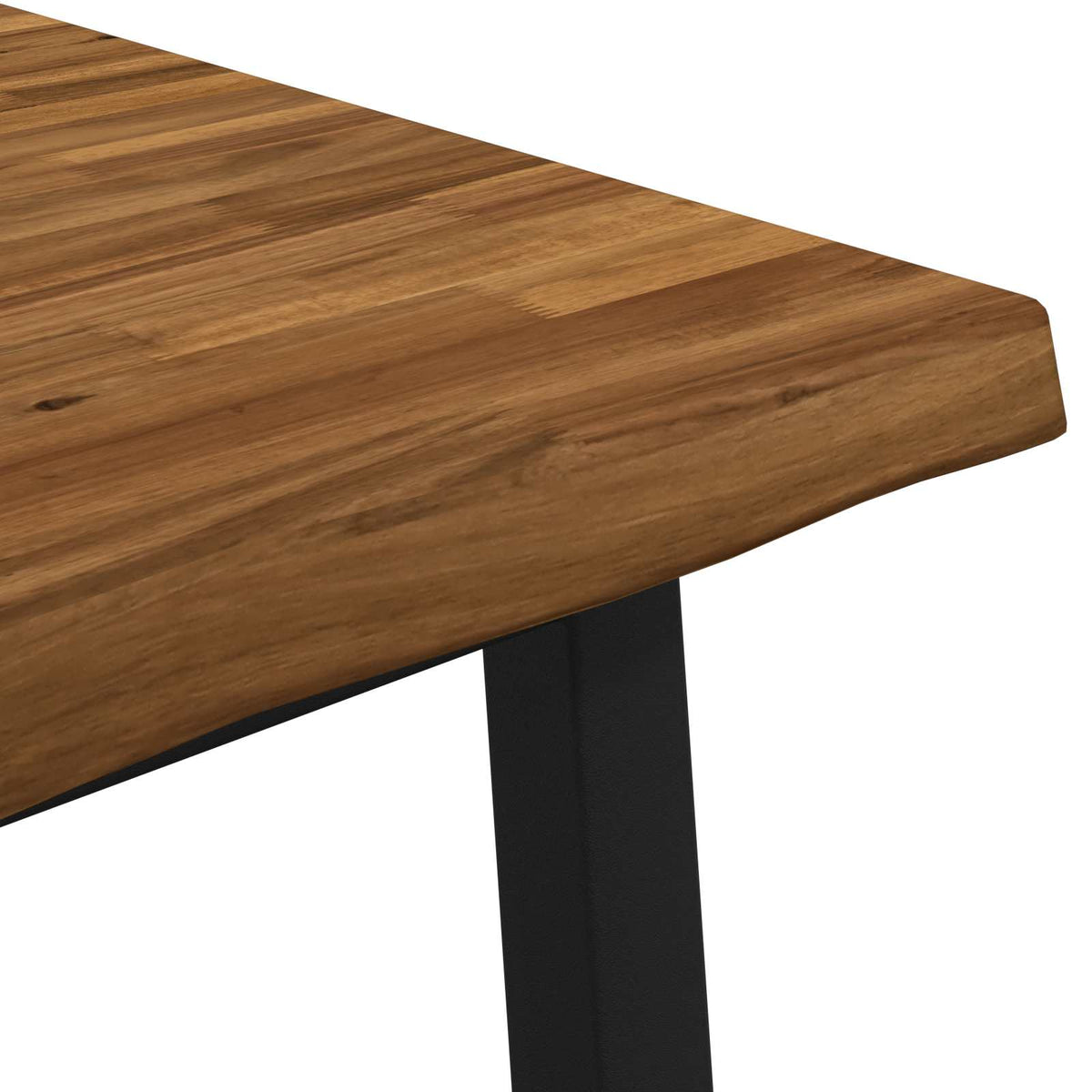 70 x 70 x 75 cm Solid Acacia Wood Natural and Black Square