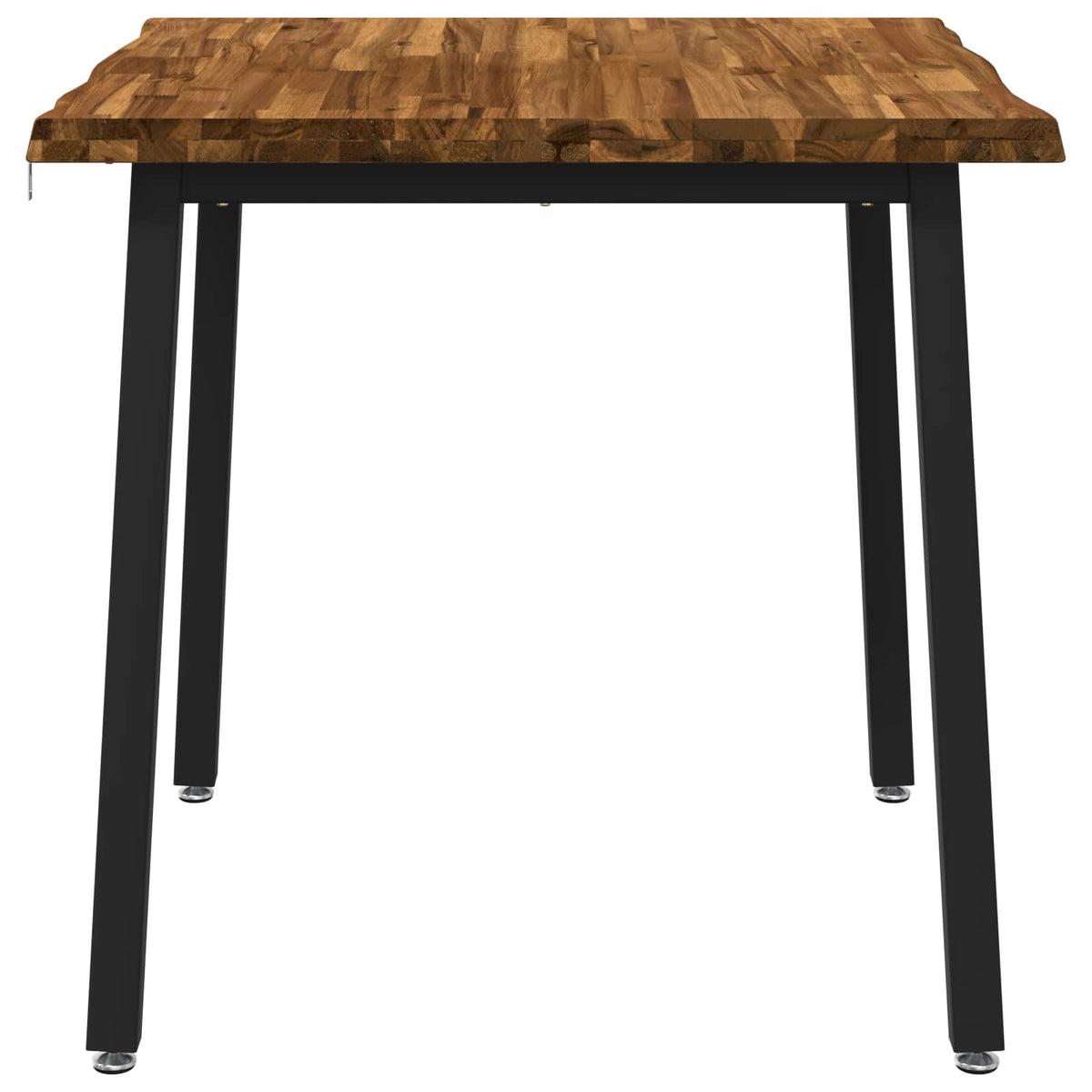 70 x 70 x 75 cm Solid Acacia Wood Natural and Black Square