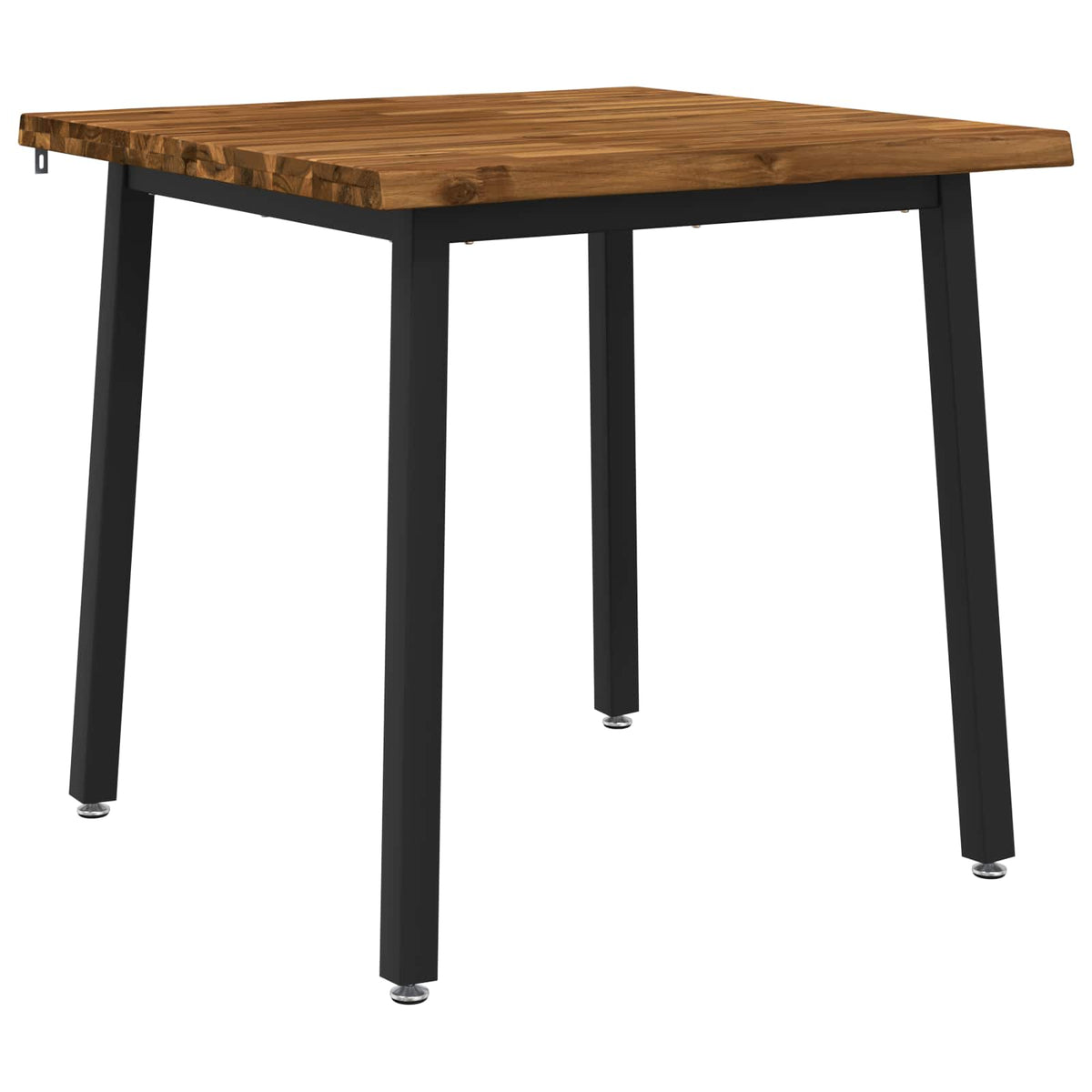 90 x 90 x 75 cm Solid Acacia Wood Natural and Black Square