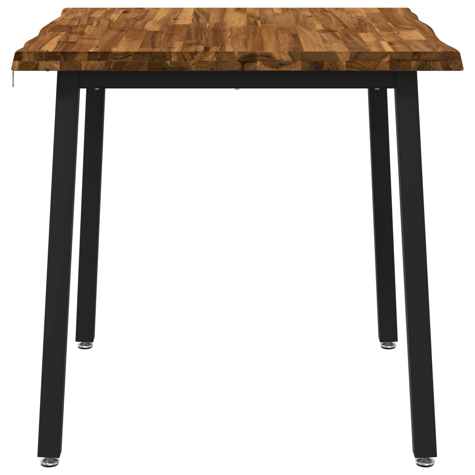 90 x 90 x 75 cm Solid Acacia Wood Natural and Black Square
