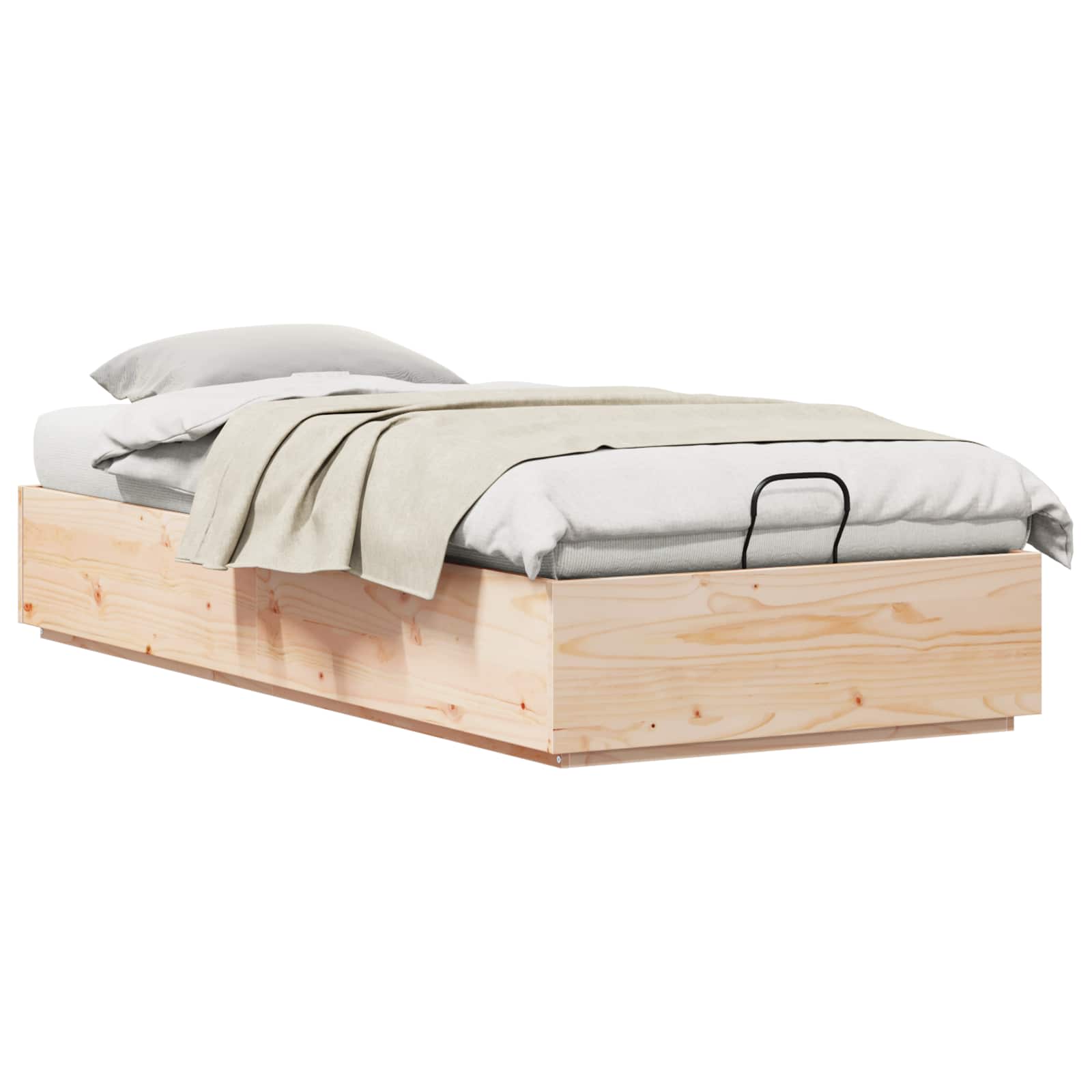 Ottoman Bed Frame Natural 90 x 190 cm Solid Pine Wood