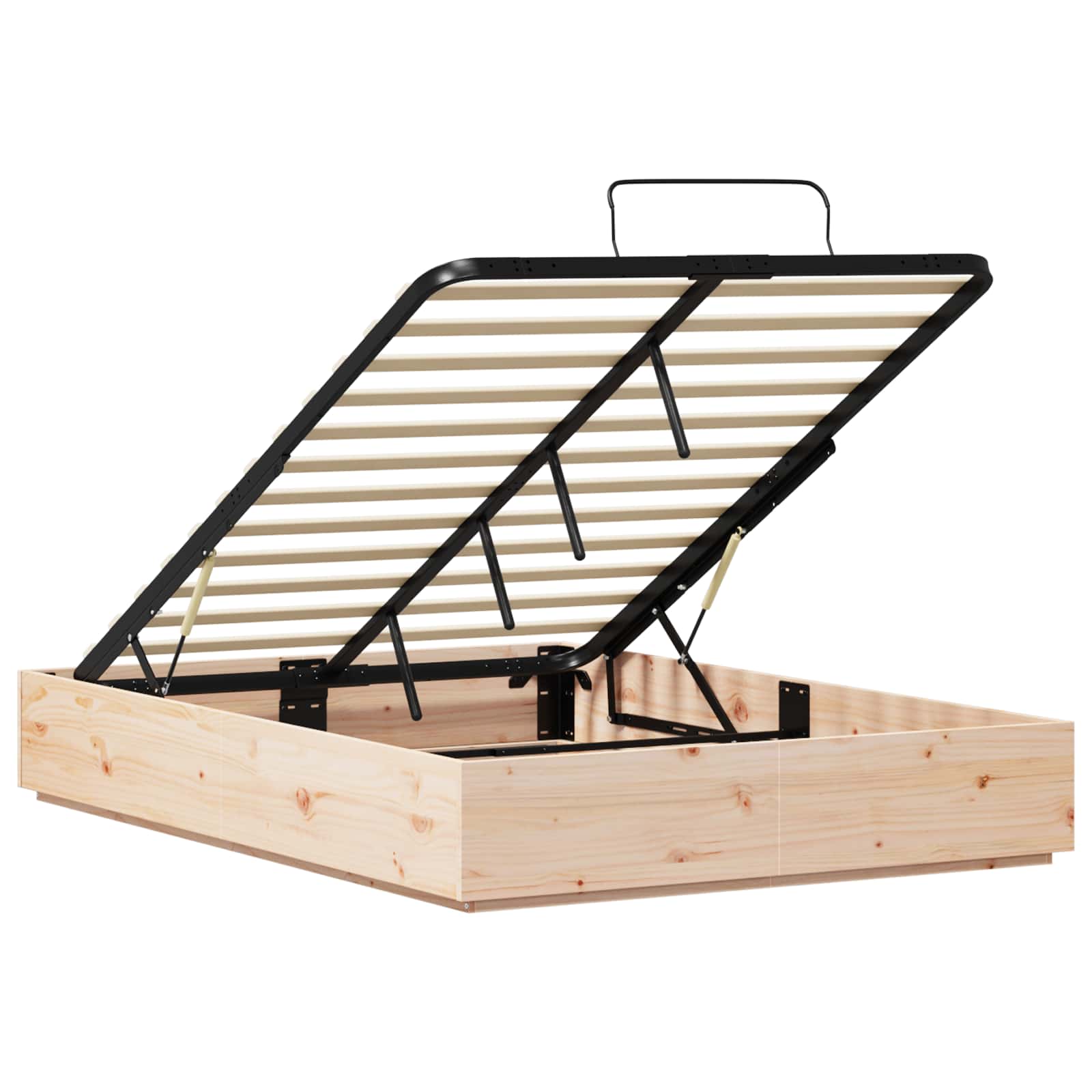 Ottoman Bed Frame Natural 150 x 200 cm Solid Pine Wood