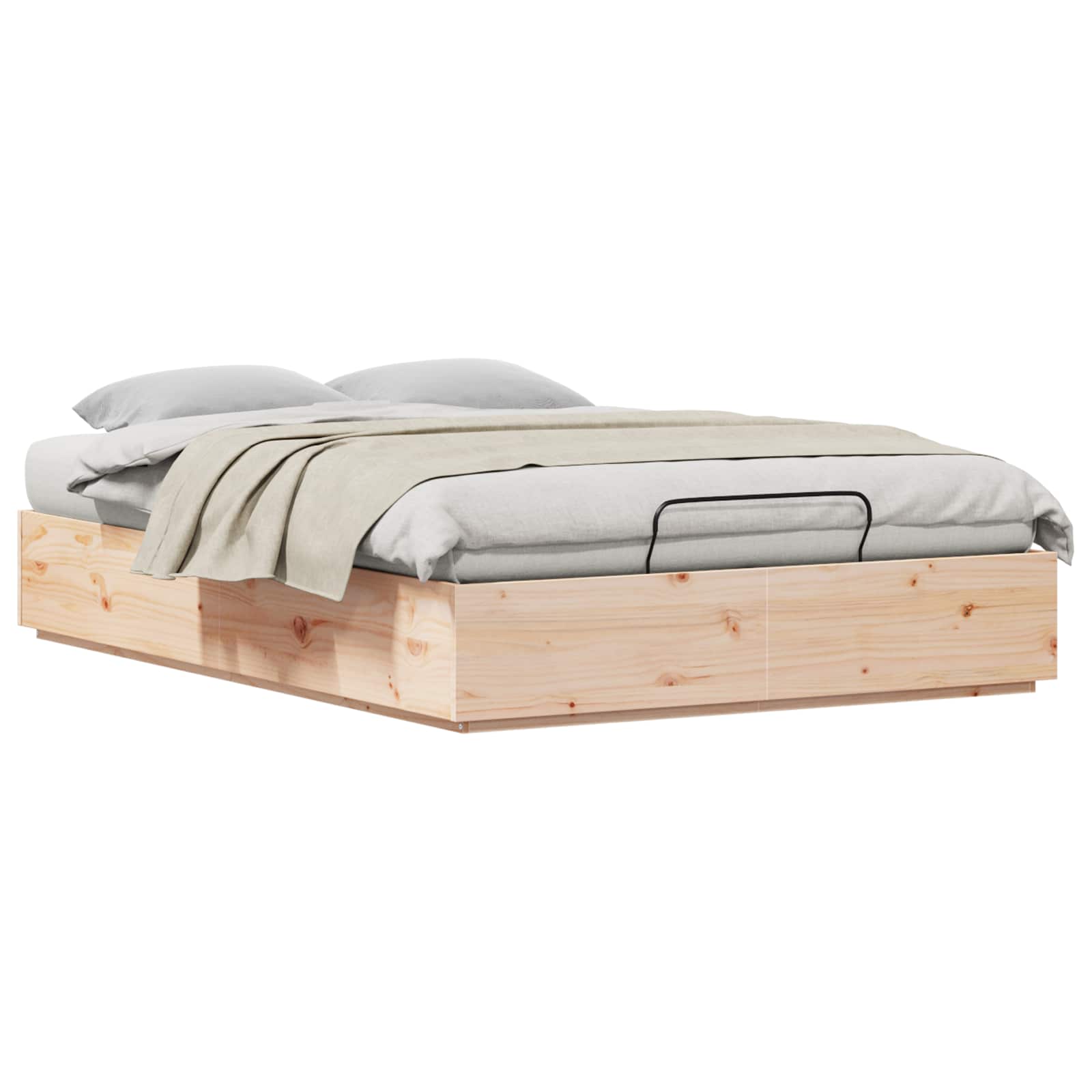 Ottoman Bed Frame Natural 150 x 200 cm Solid Pine Wood
