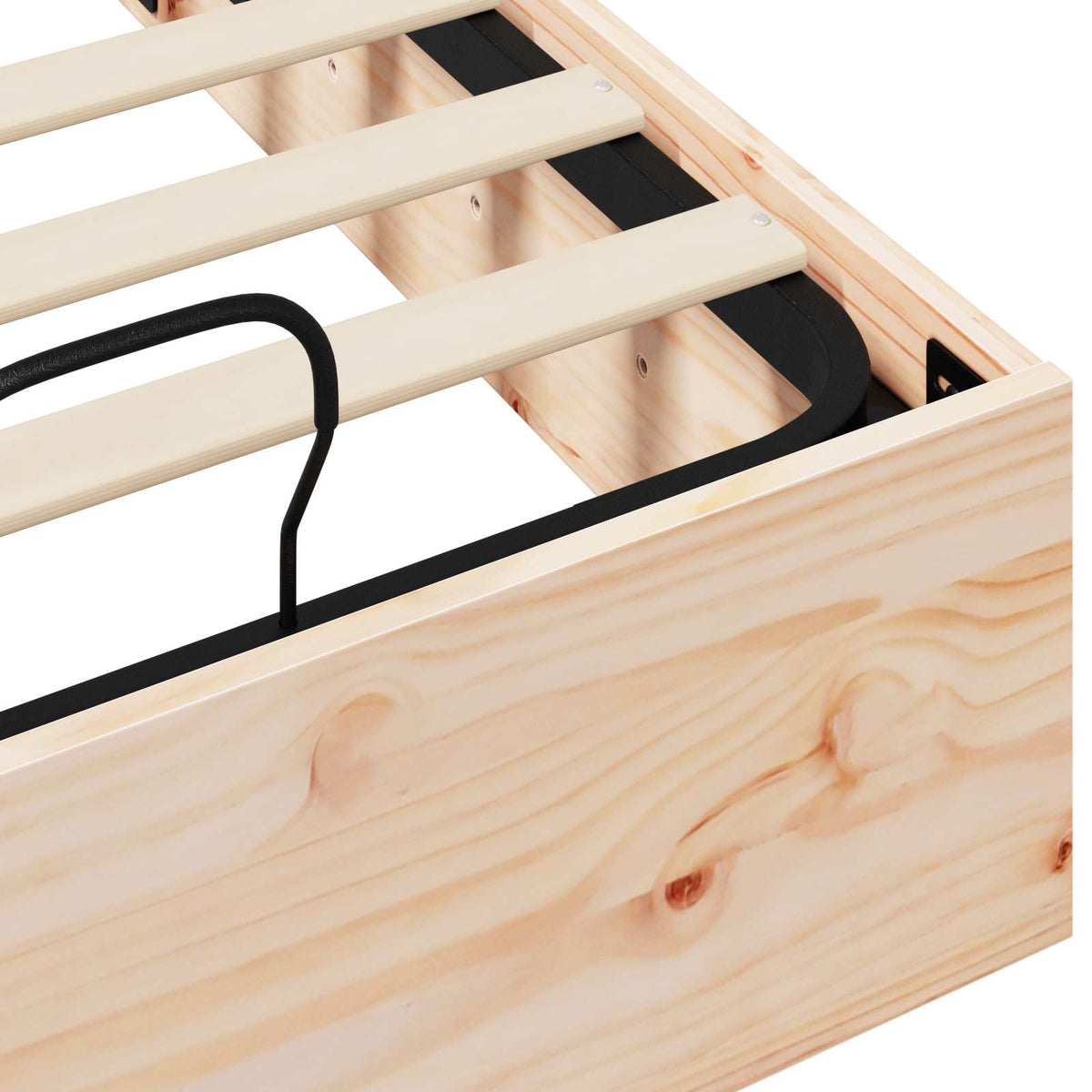 Ottoman Bed Frame with Storage Natural 90 x 190 cm