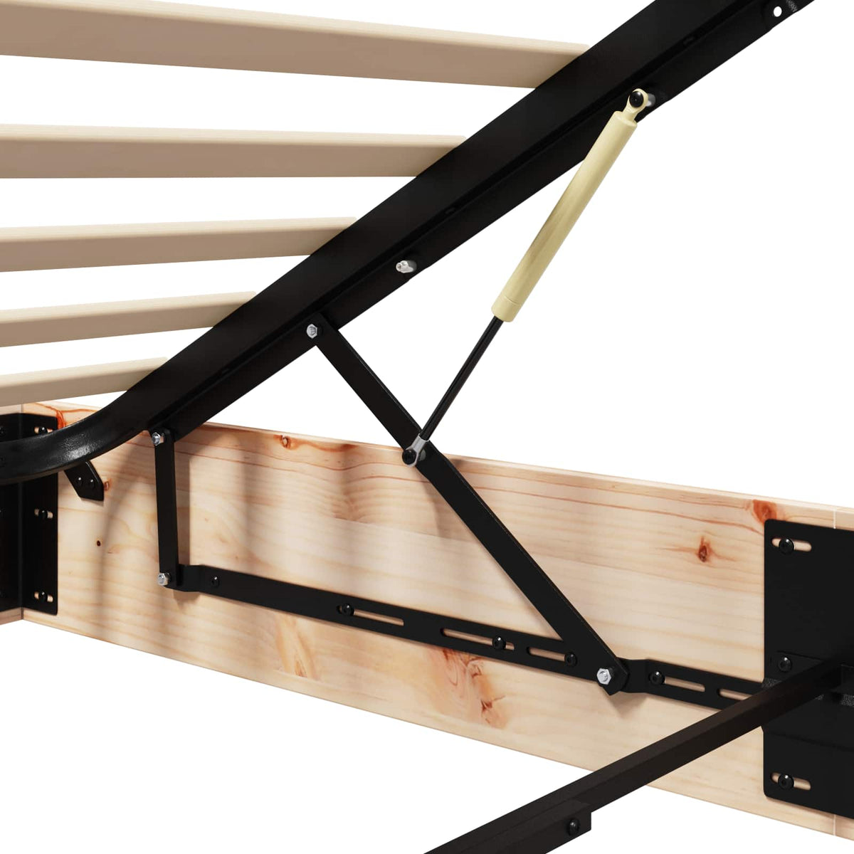 Ottoman Bed Frame with Storage Natural 90 x 190 cm
