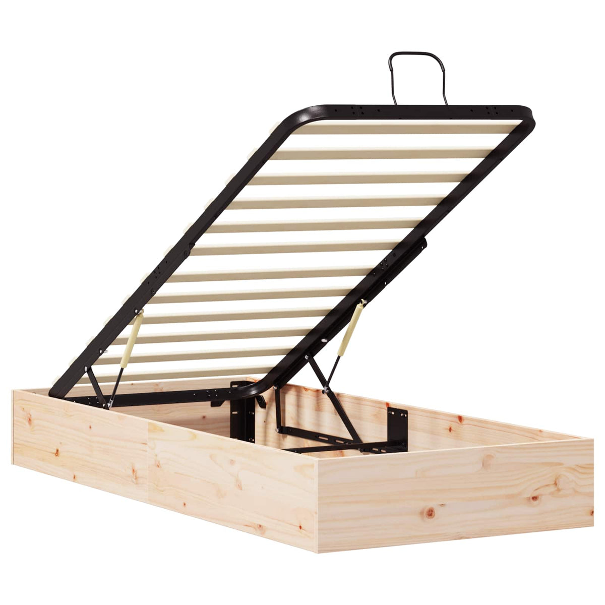Ottoman Bed Frame with Storage Natural 90 x 190 cm