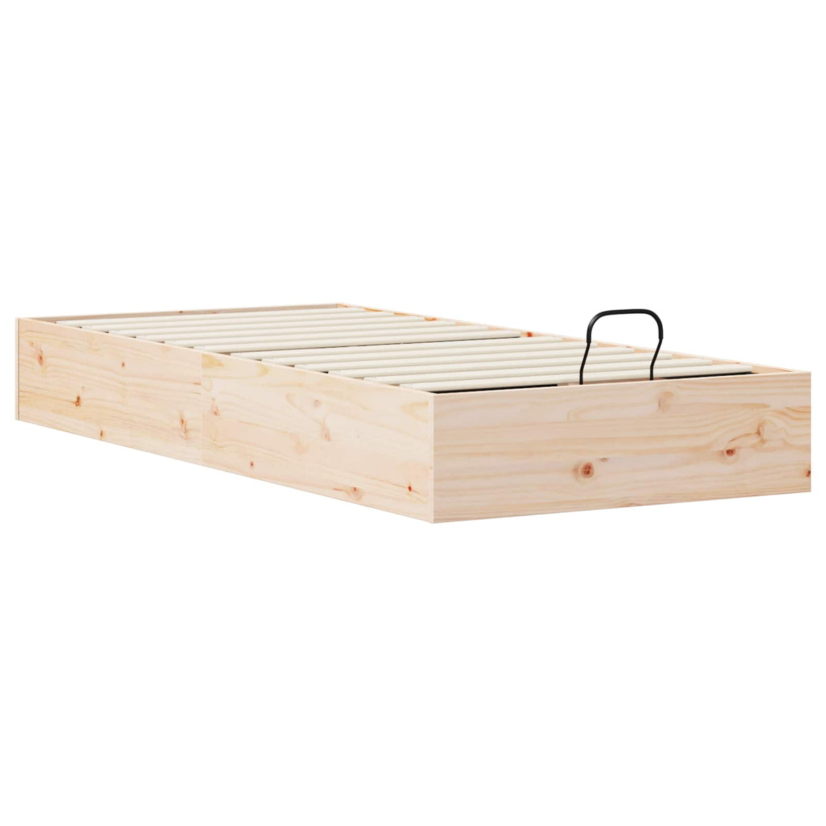 Ottoman Bed Frame with Storage Natural 90 x 190 cm