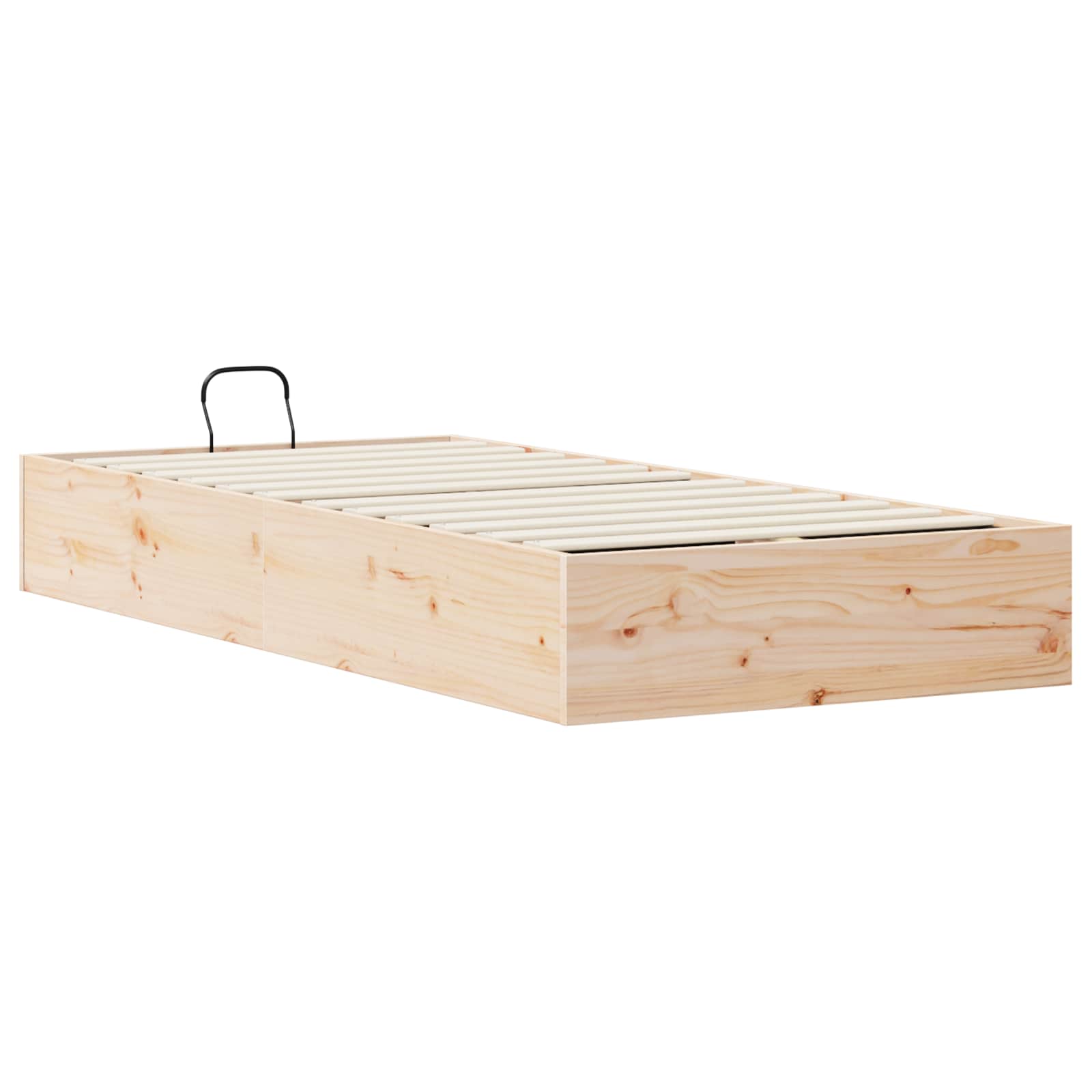 Ottoman Bed Frame with Storage Natural 90 x 190 cm