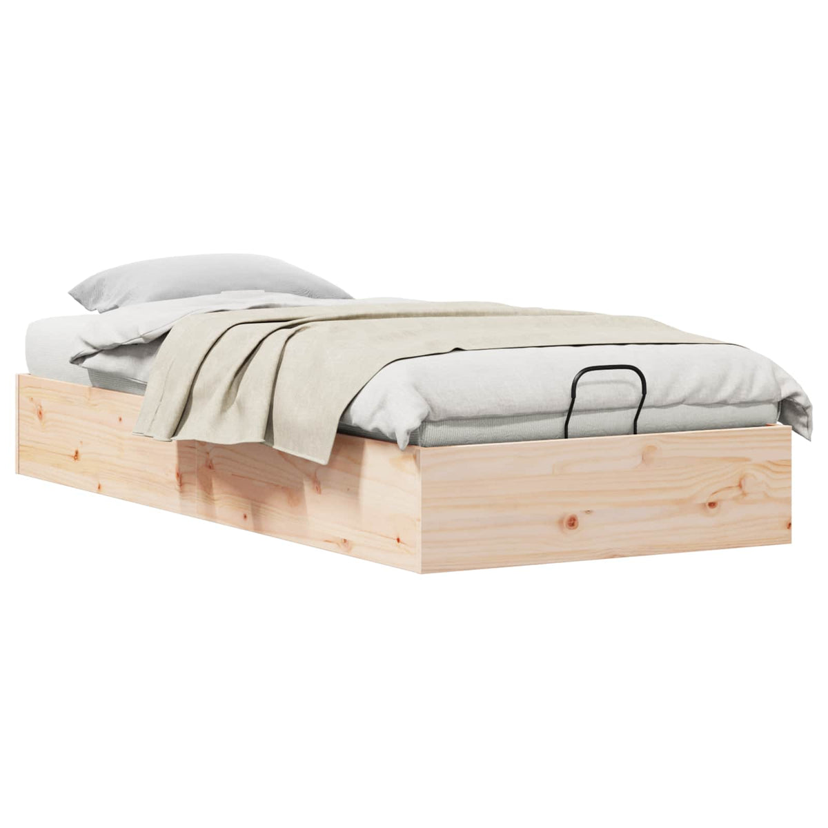 Ottoman Bed Frame with Storage Natural 90 x 190 cm